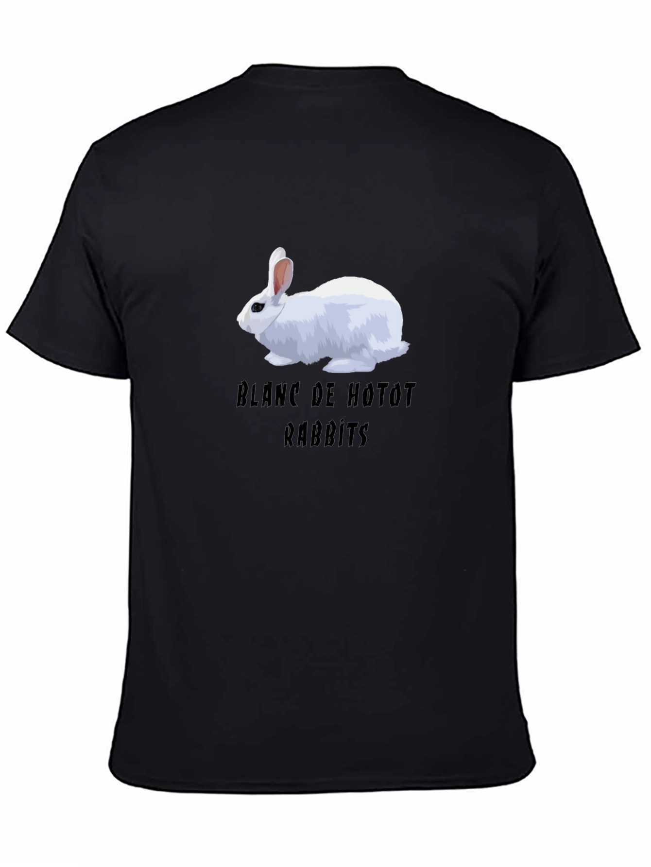 Black Blanc de Hotot Rabbits Graphic Tee view 4