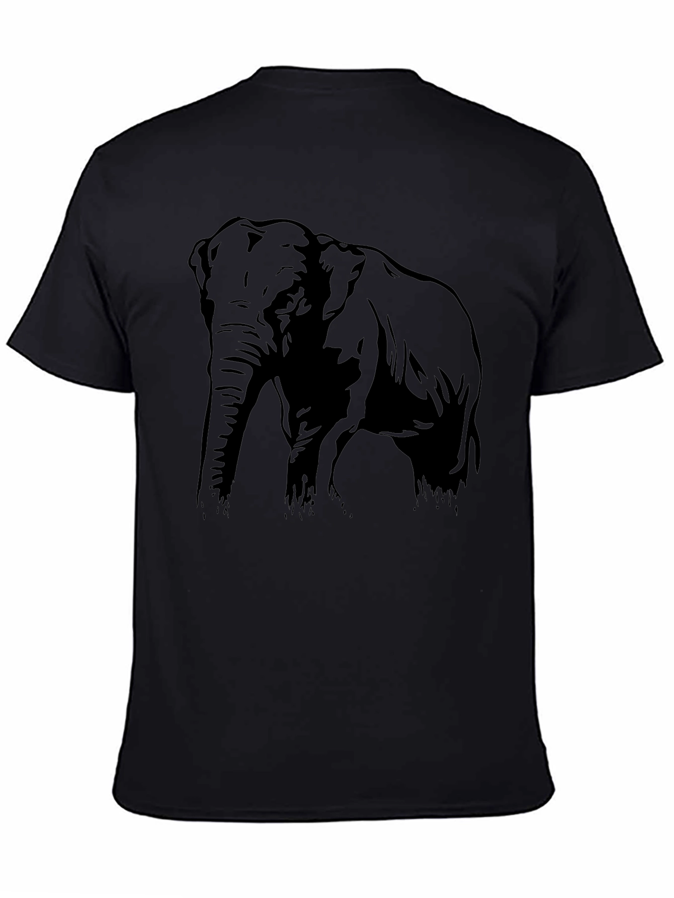 Black Elephant Graphic Black T-Shirt view 4