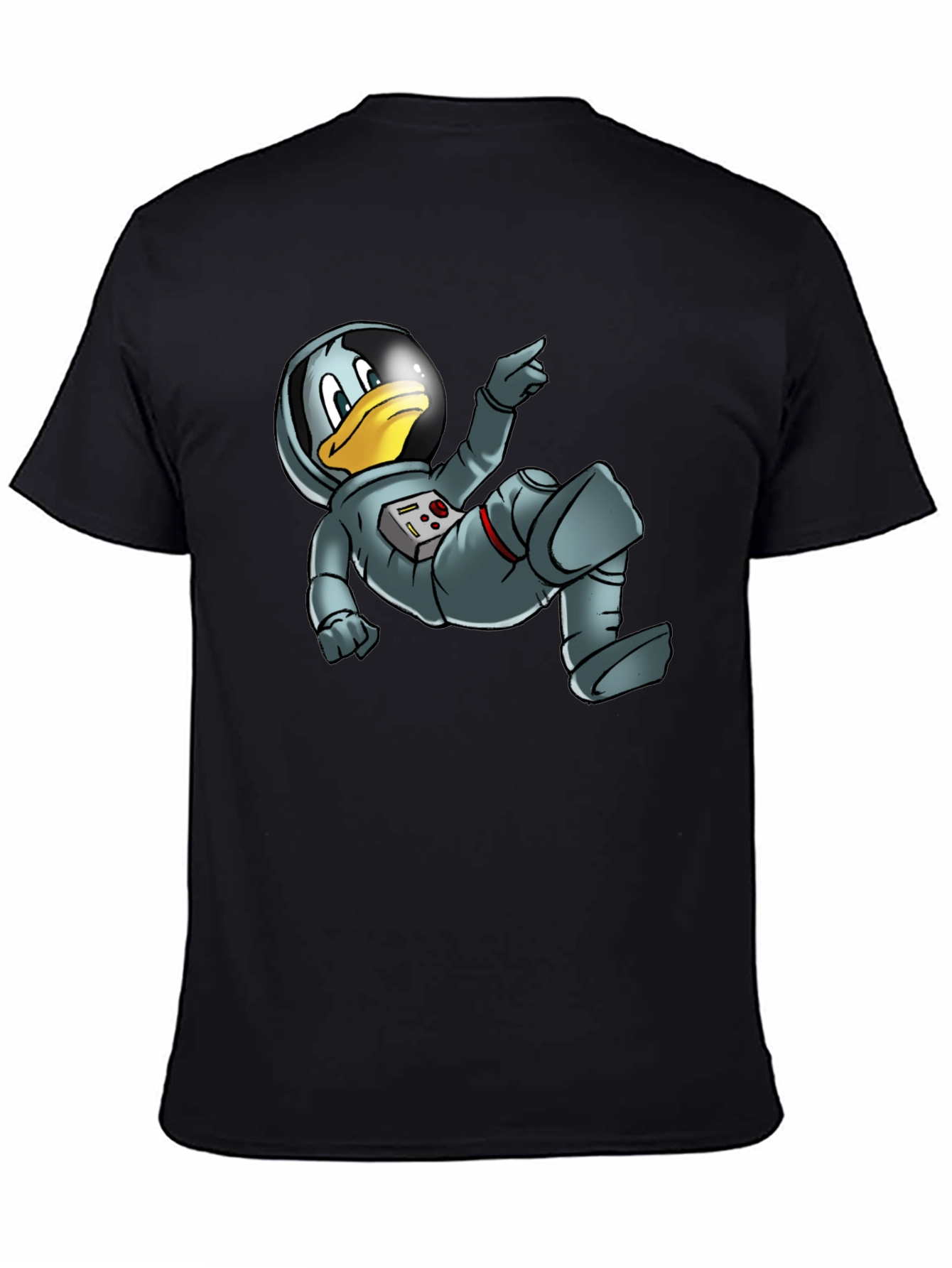 Black Astronaut Duck Graphic Tee - Black view 4