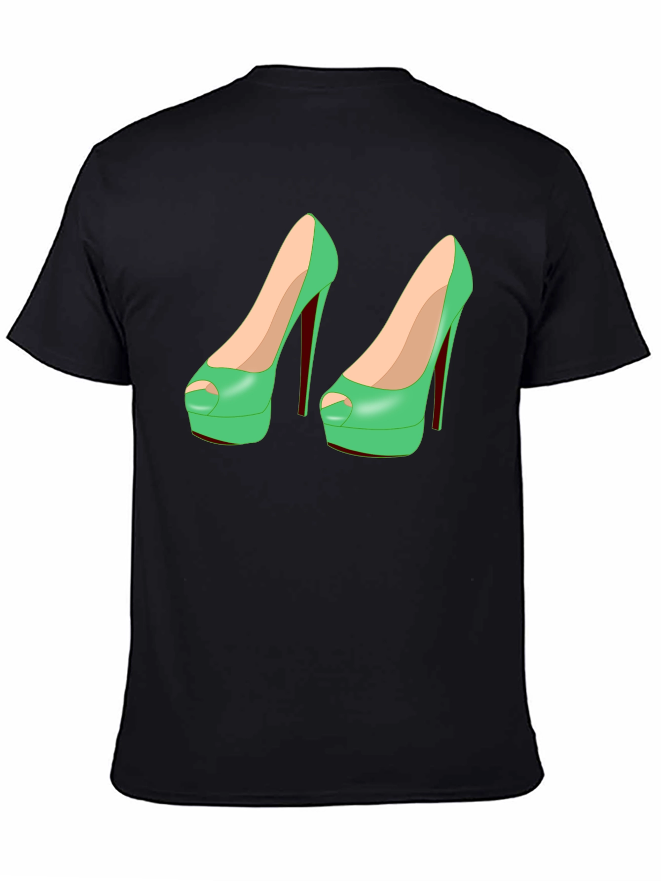 Black Novelty High Heel Shoe T-Shirt view 4
