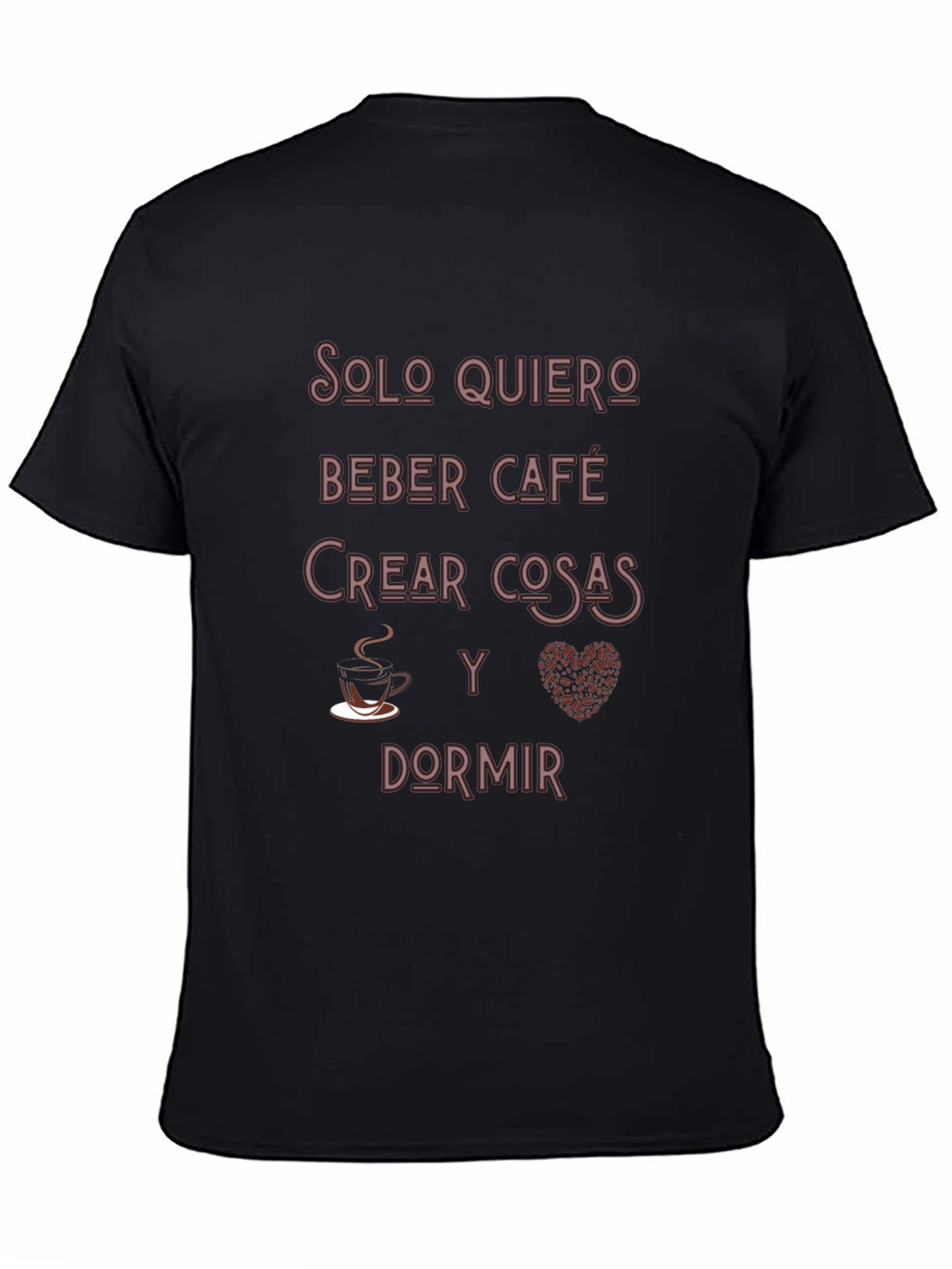 Black Coffee Lover T-Shirt - 'Solo Quiero' Graphic Tee view 4