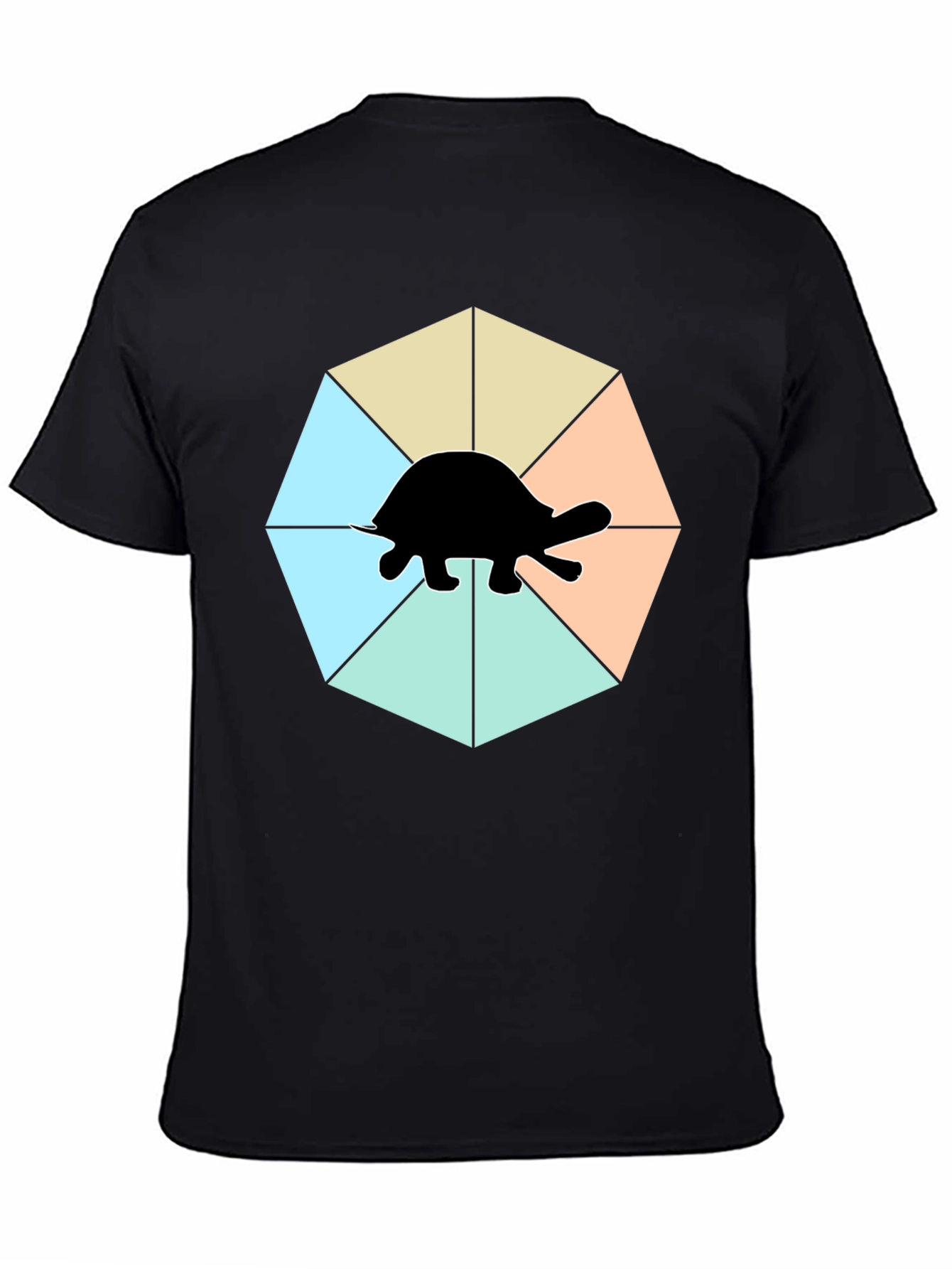 Black Turtle Graphic T-Shirt - Modern Art view 4