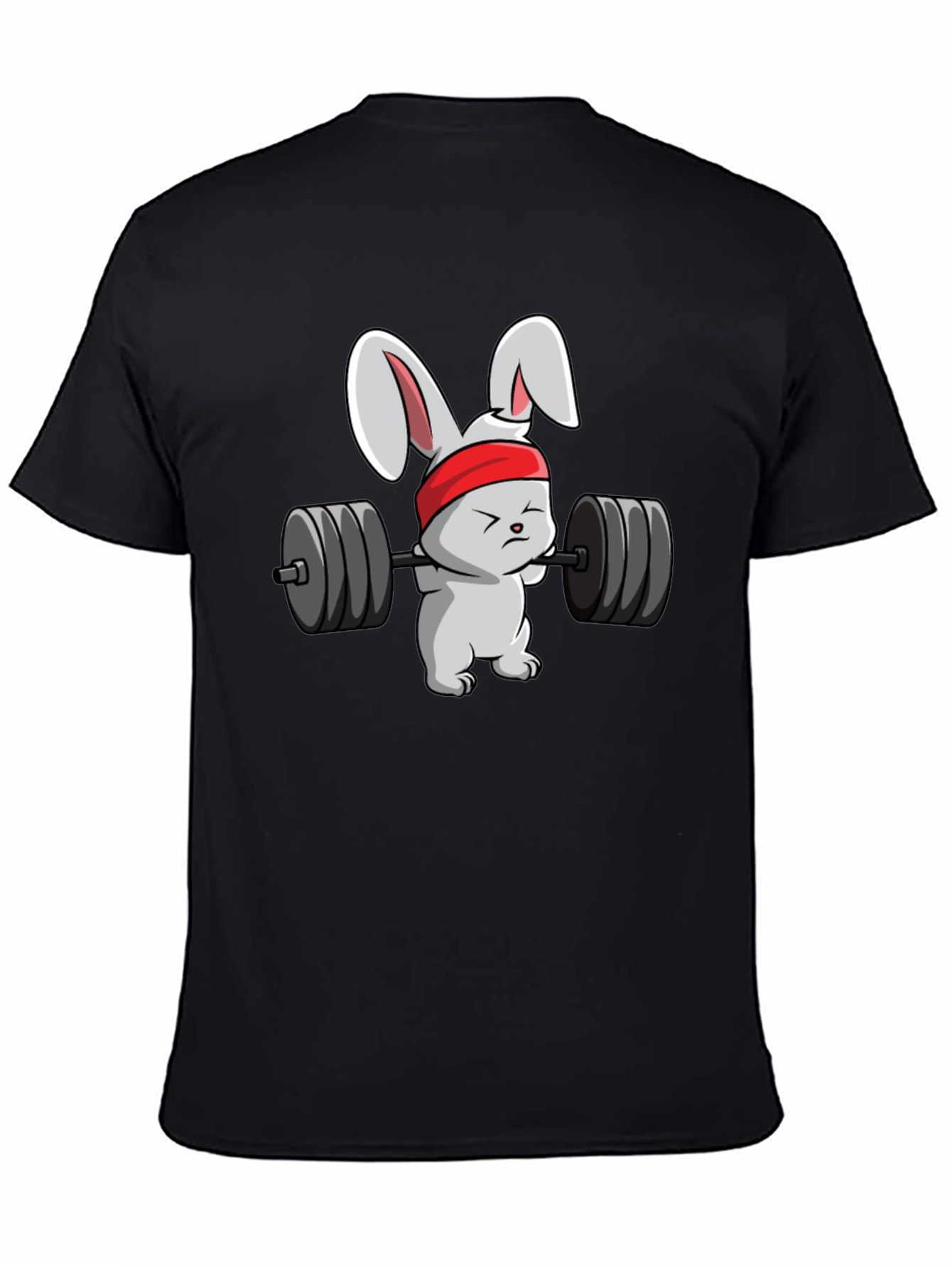 Black Weightlifting Bunny T-Shirt - Black view 4