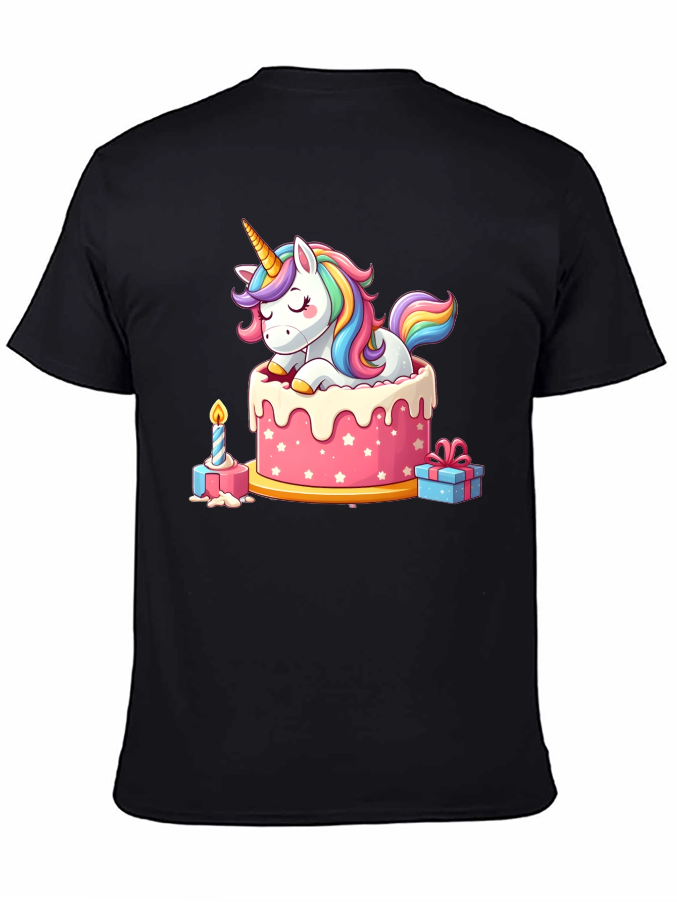Black Unicorn Cake T-Shirt view 4