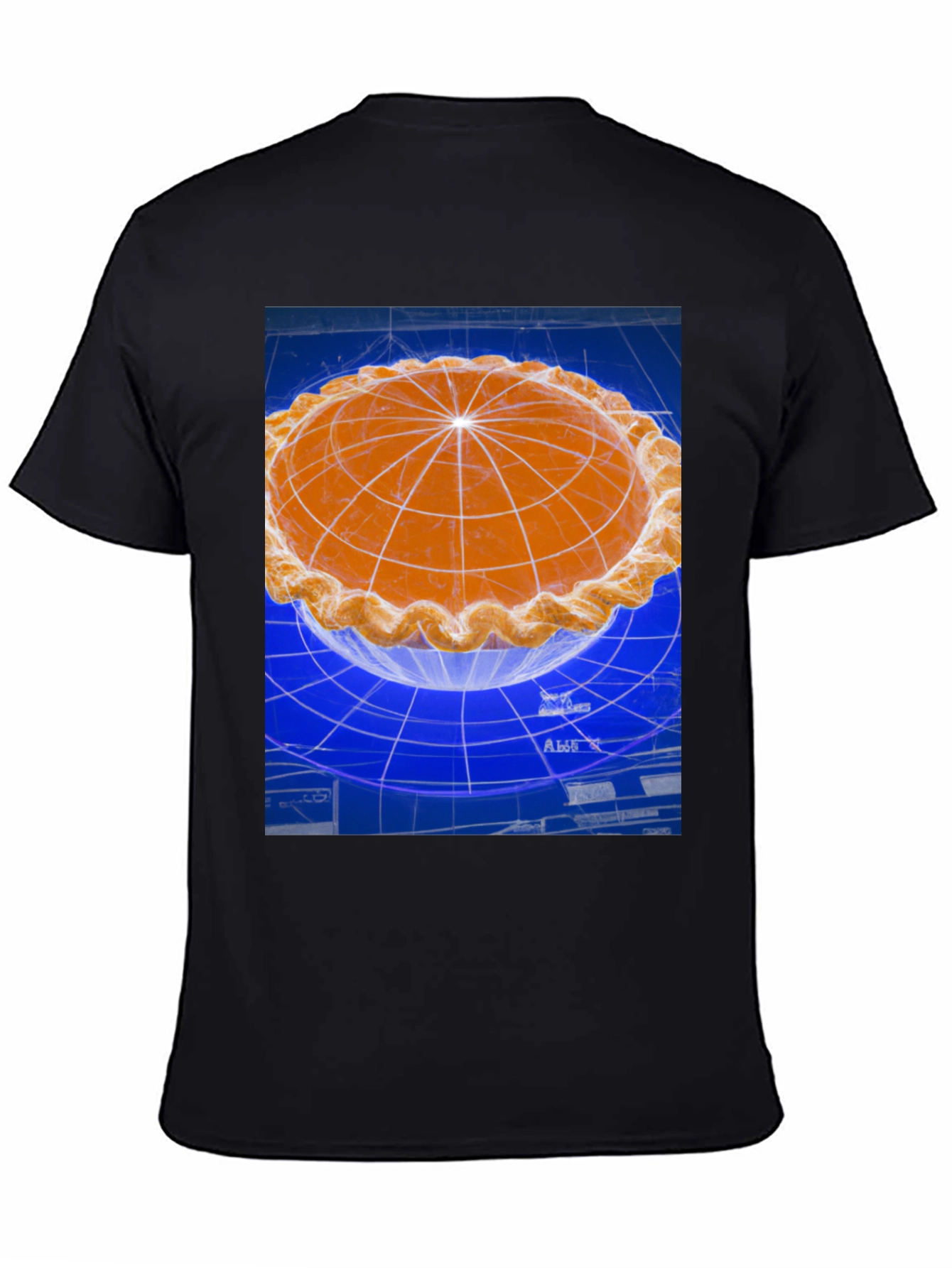 Black Pie Blueprint Graphic T-Shirt view 4