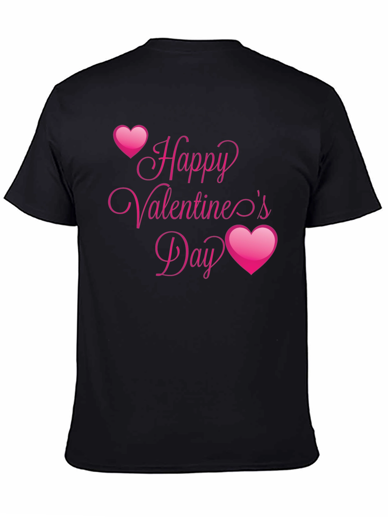 Black Happy Valentine's Day Black T-Shirt view 4