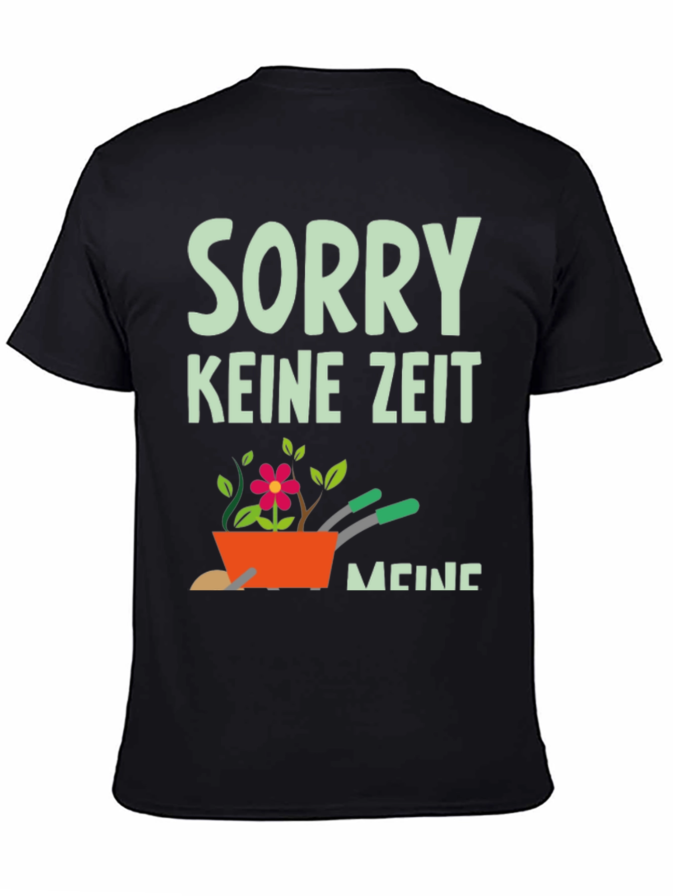 Black Gardening Lover's T-Shirt - No Time, Just Gardening view 4