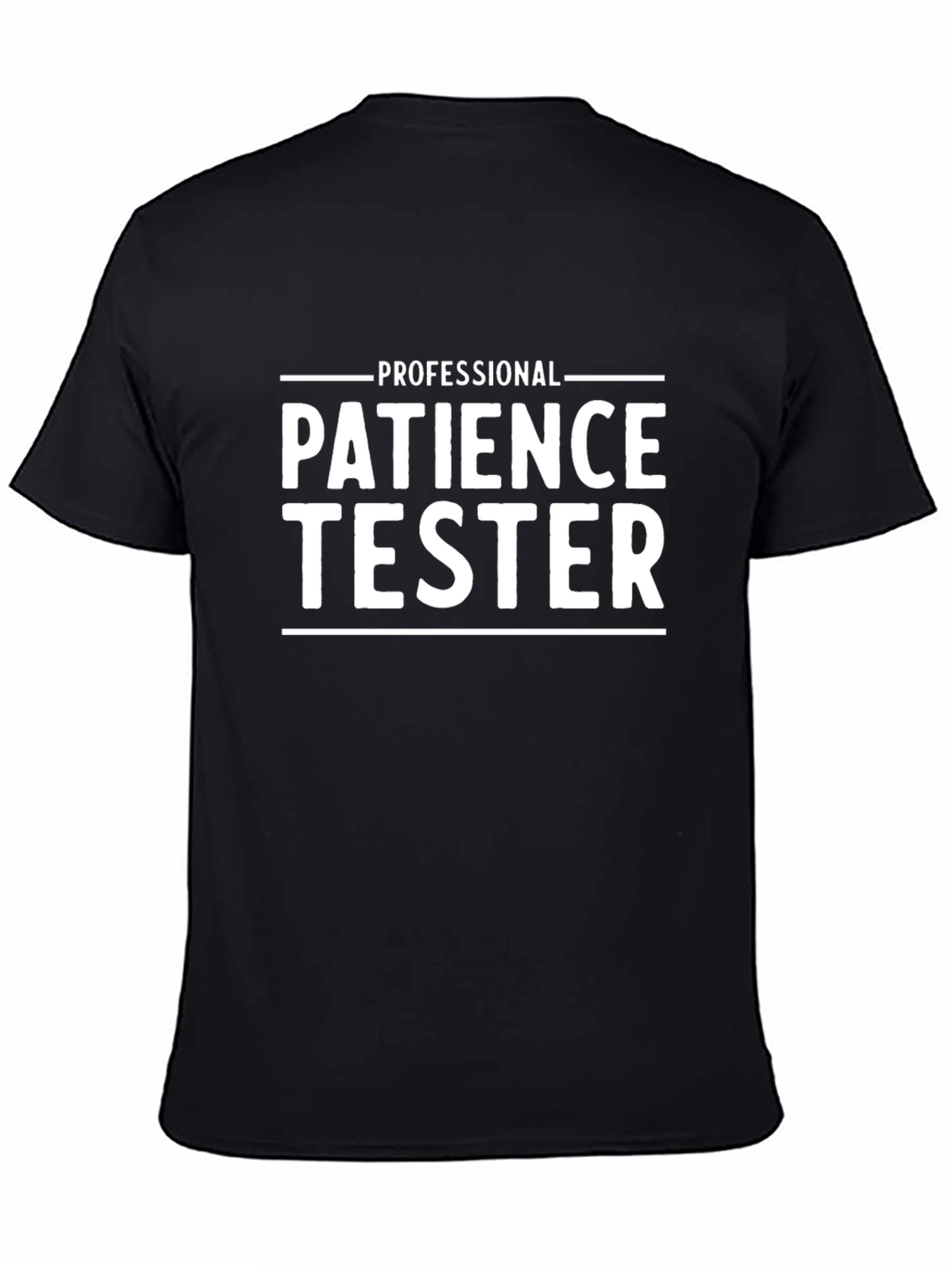 Black Professional Patience Tester T-Shirt, Black view 4
