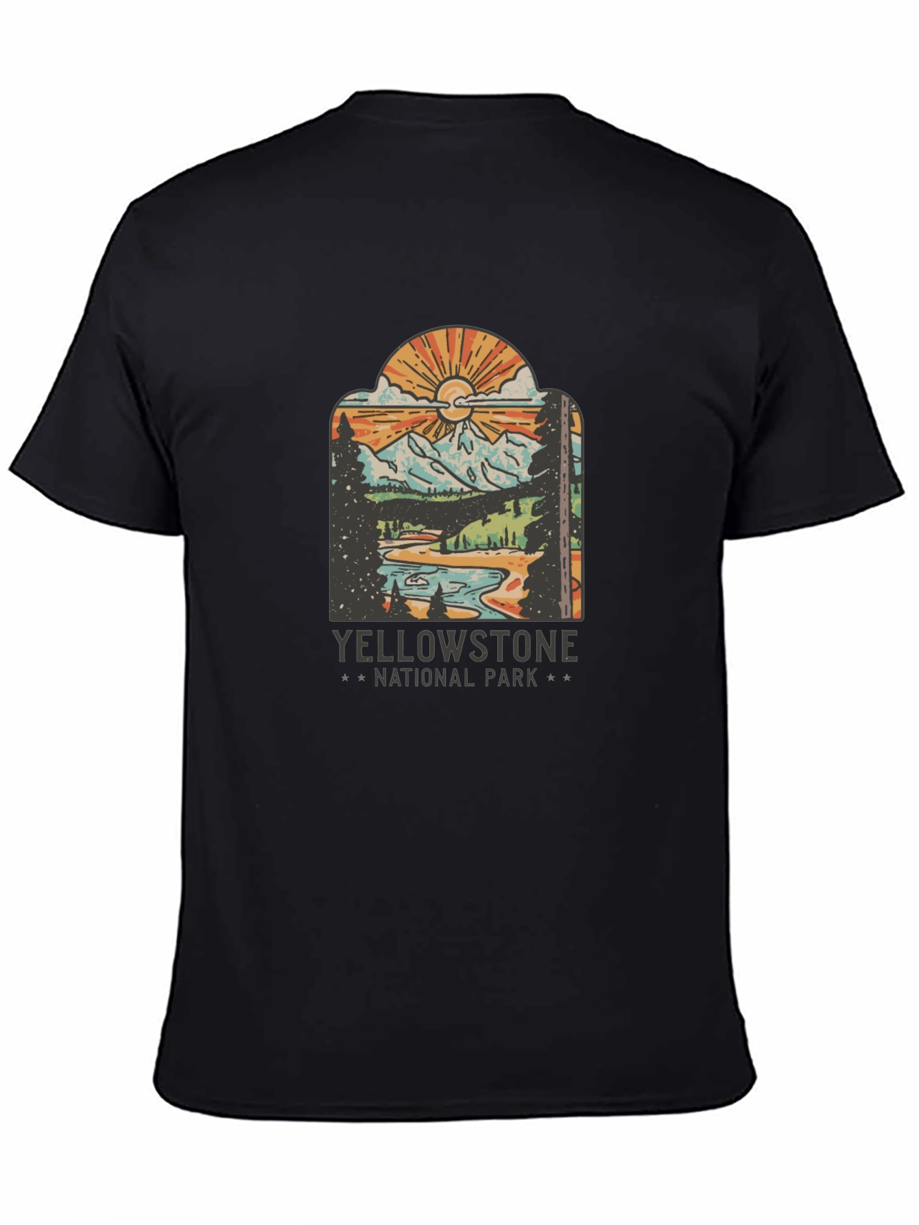 Black Yellowstone National Park Graphic Tee view 4
