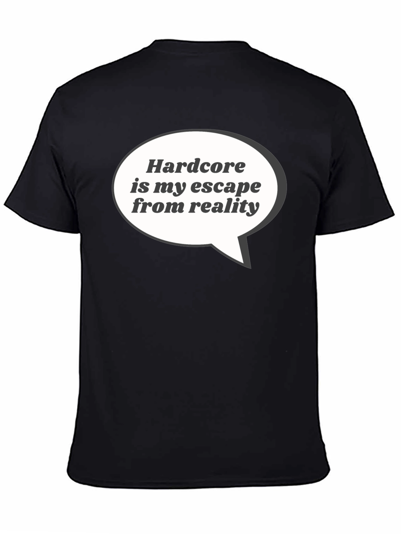 Black Hardcore Escape T-Shirt - Black Graphic Tee view 4