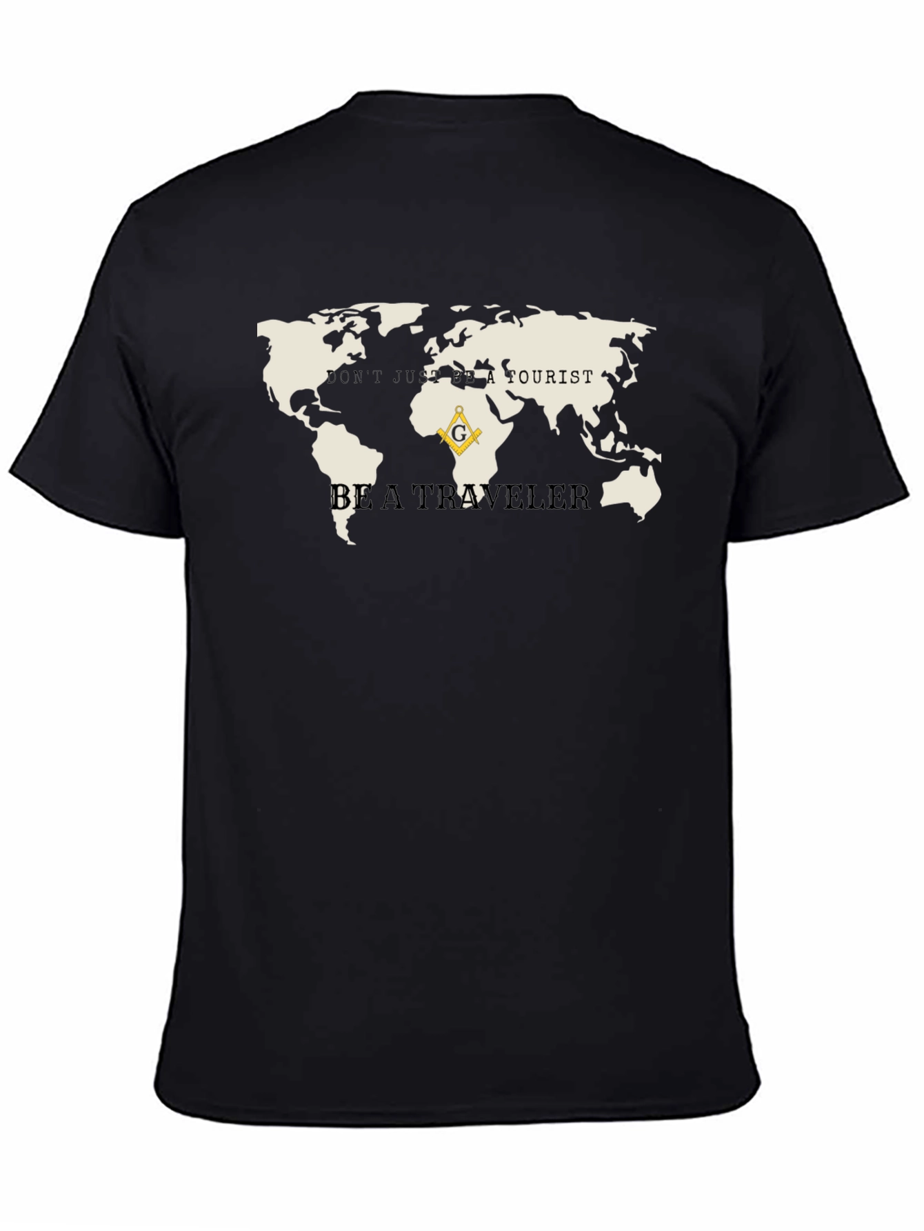 Black Traveler's World Map Graphic Tee view 4