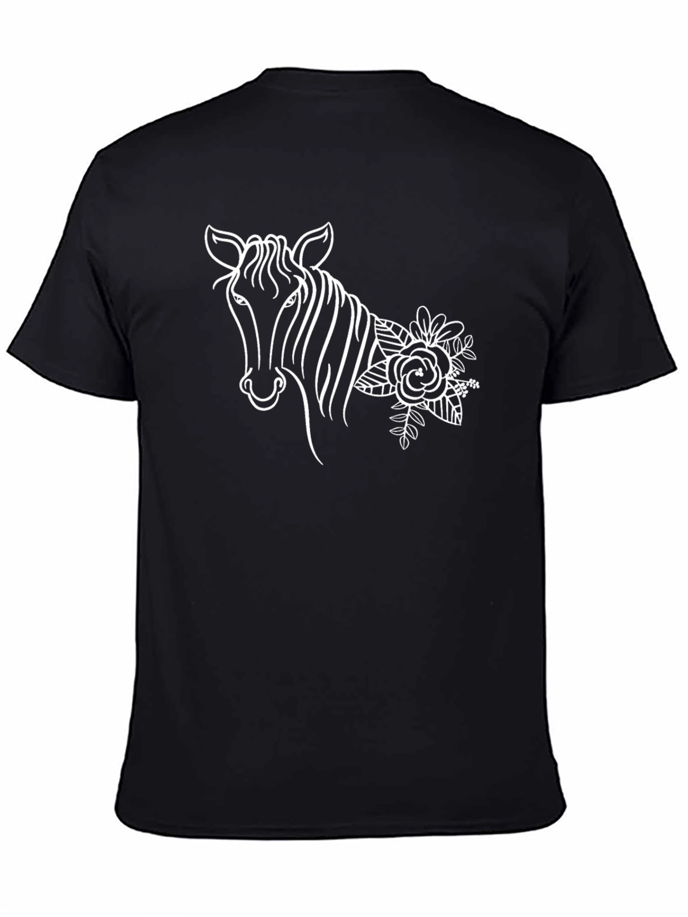 Black Floral Zebra T-Shirt - Stylish Graphic Tee view 4
