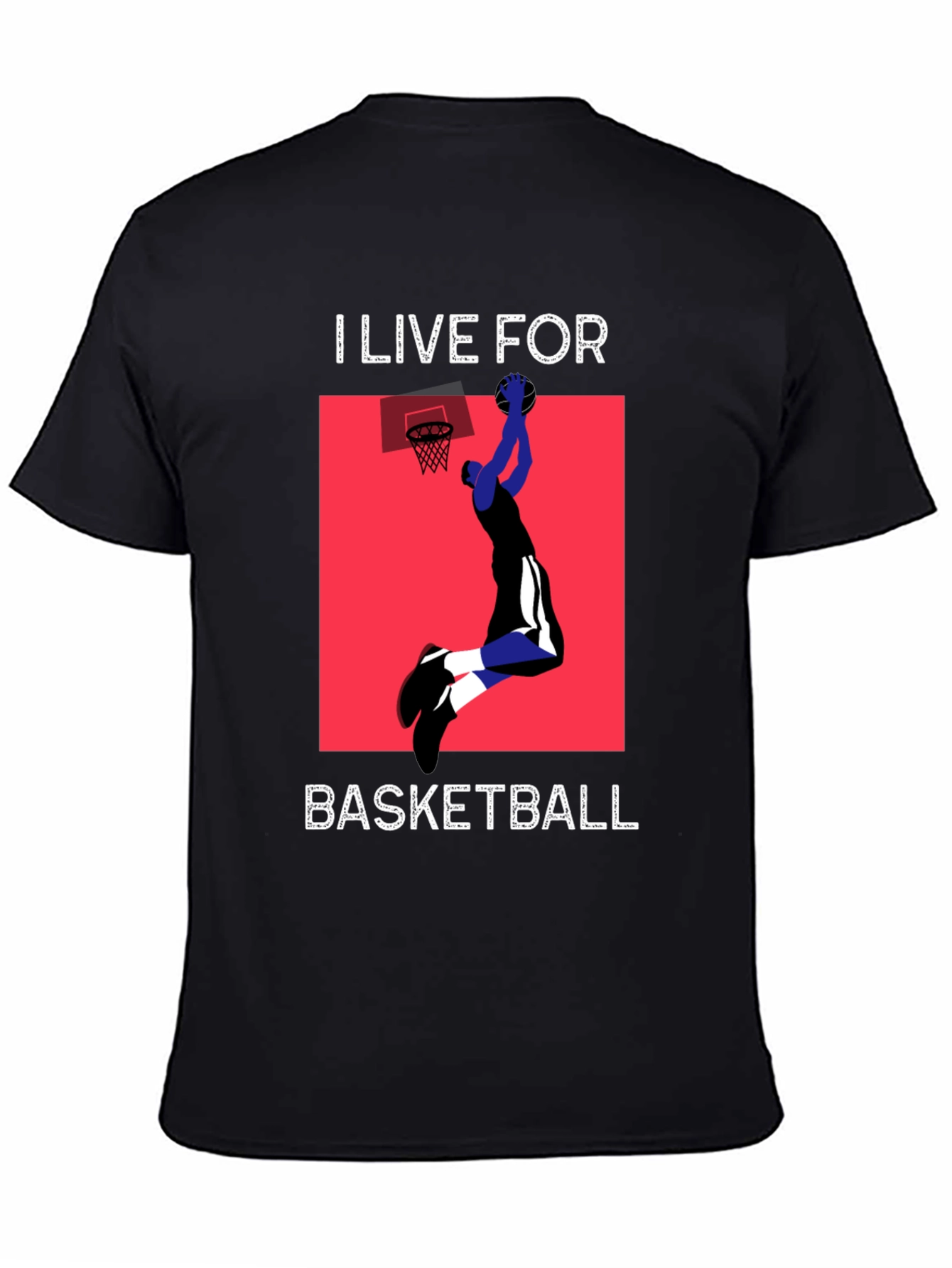 Black I Live For Basketball Black Graphic Tee view 4
