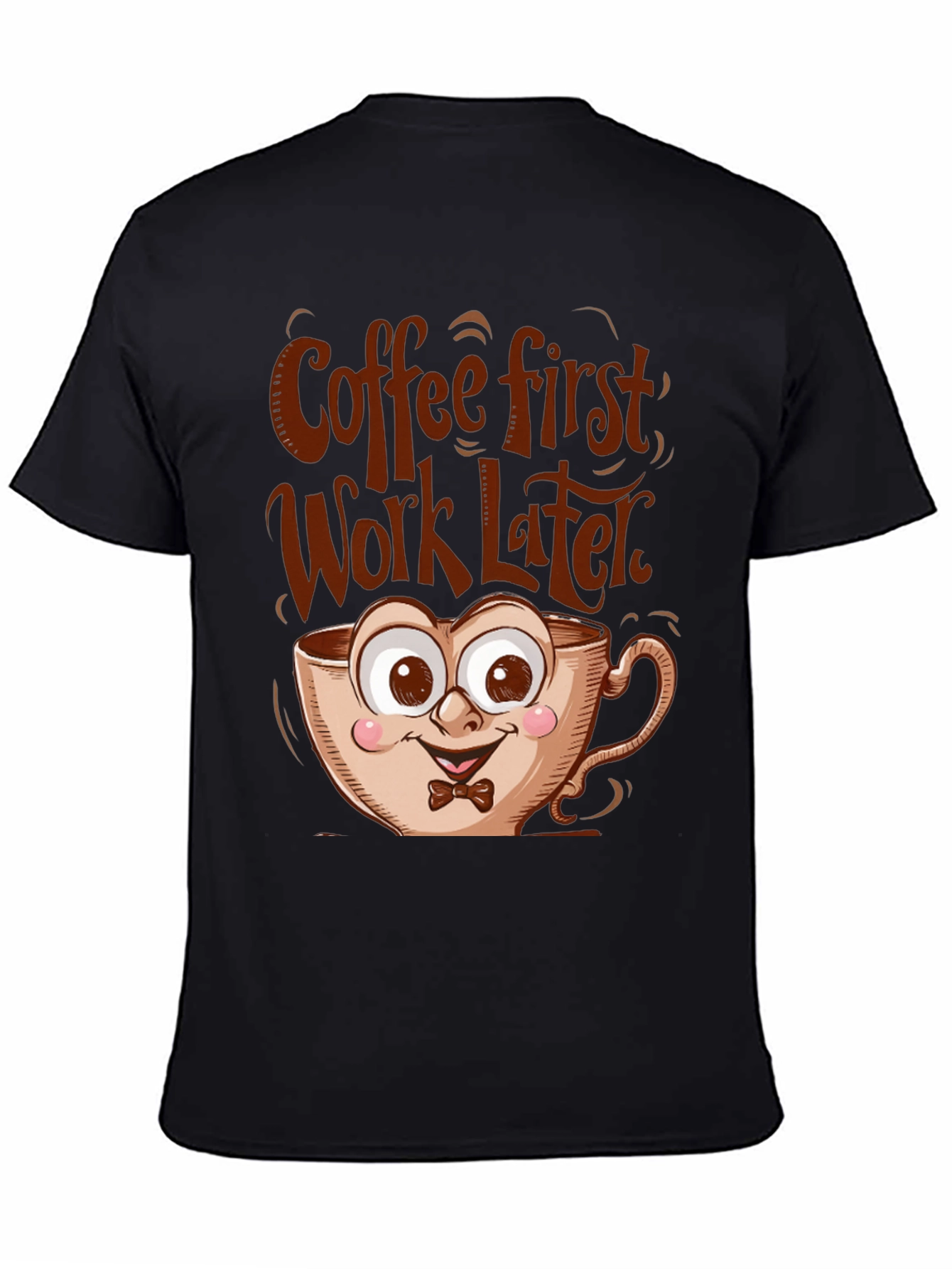 Black Coffee First Funny T-Shirt view 4