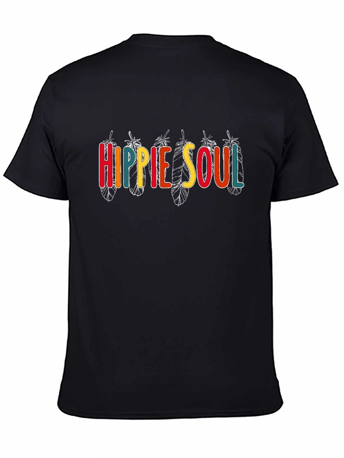 Black Hippie Soul Graphic T-Shirt - Casual Comfort view 4