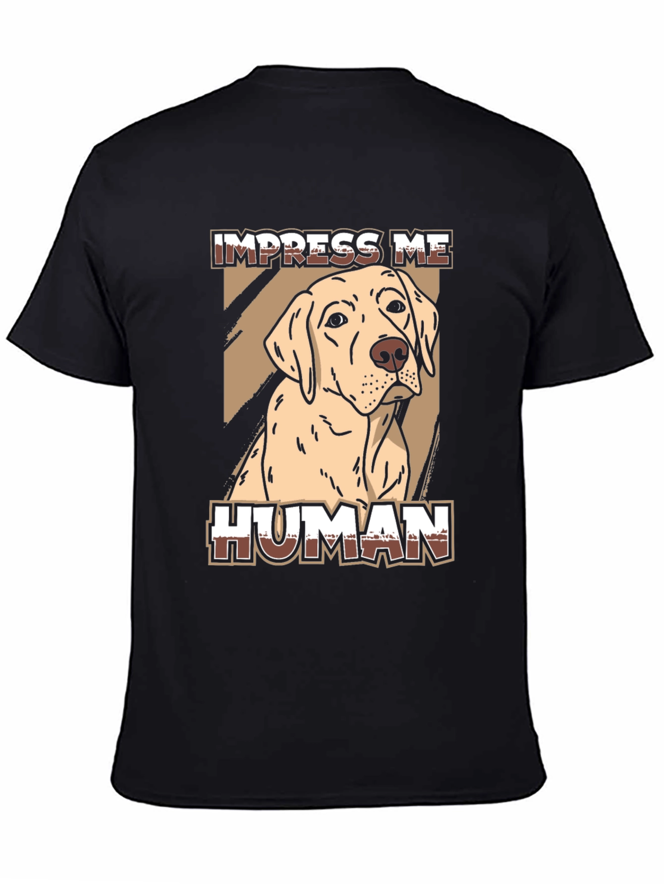 Black Impress Me Human Dog Graphic Tee - Black view 4