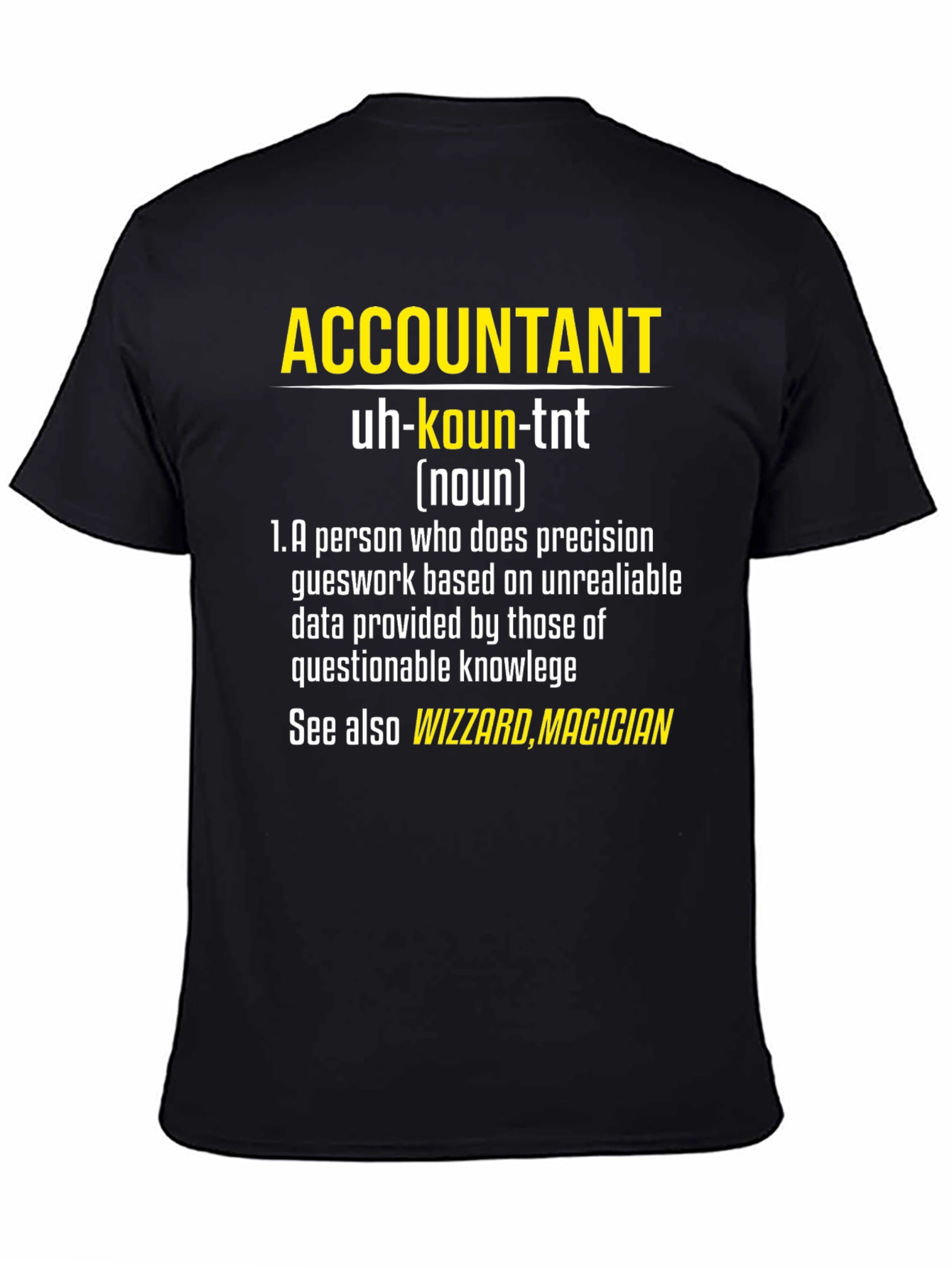 Black Accountant Definition T-Shirt - Funny Profession Tee view 4