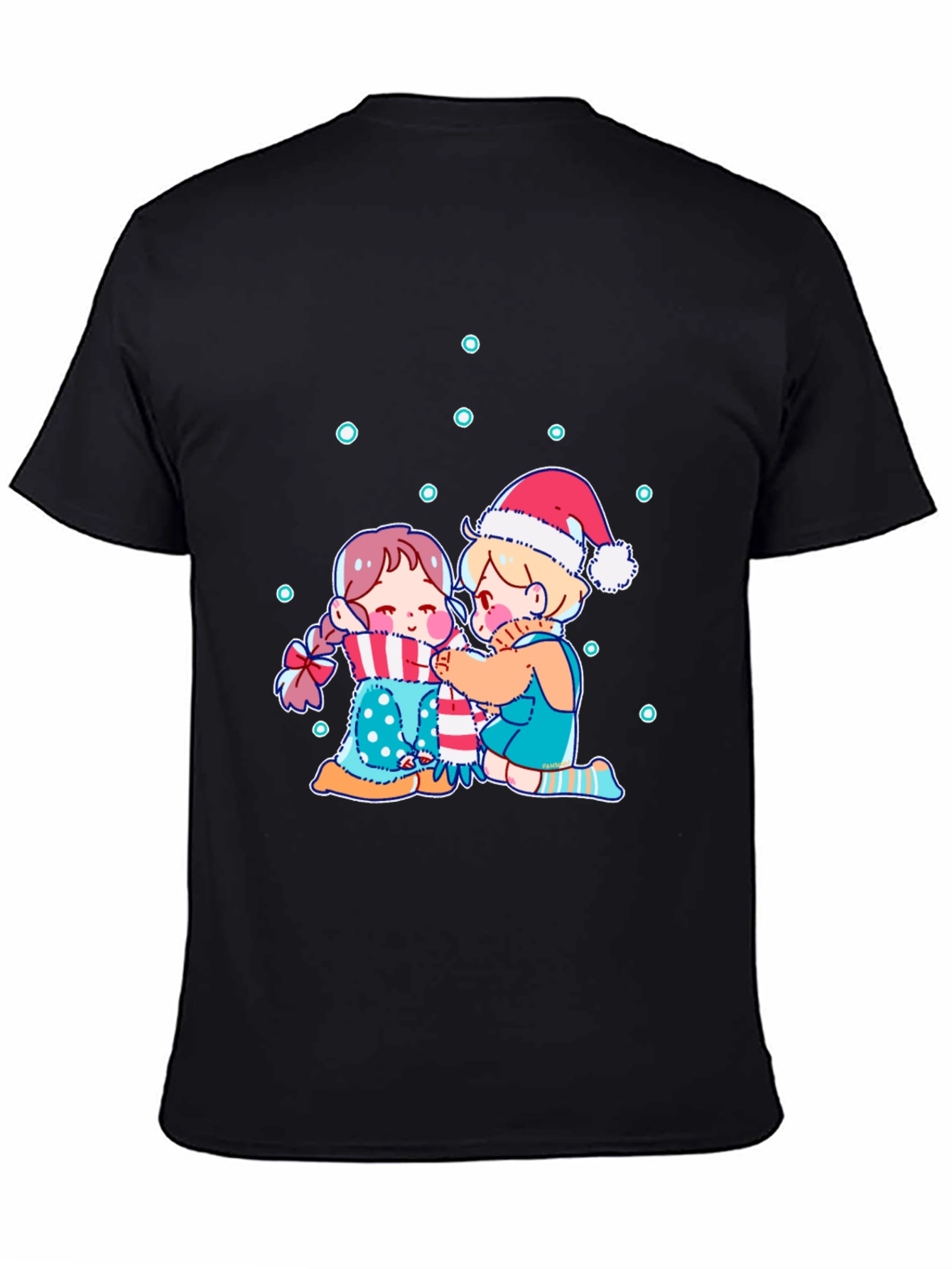 Black Festive Friends Graphic Tee view 4