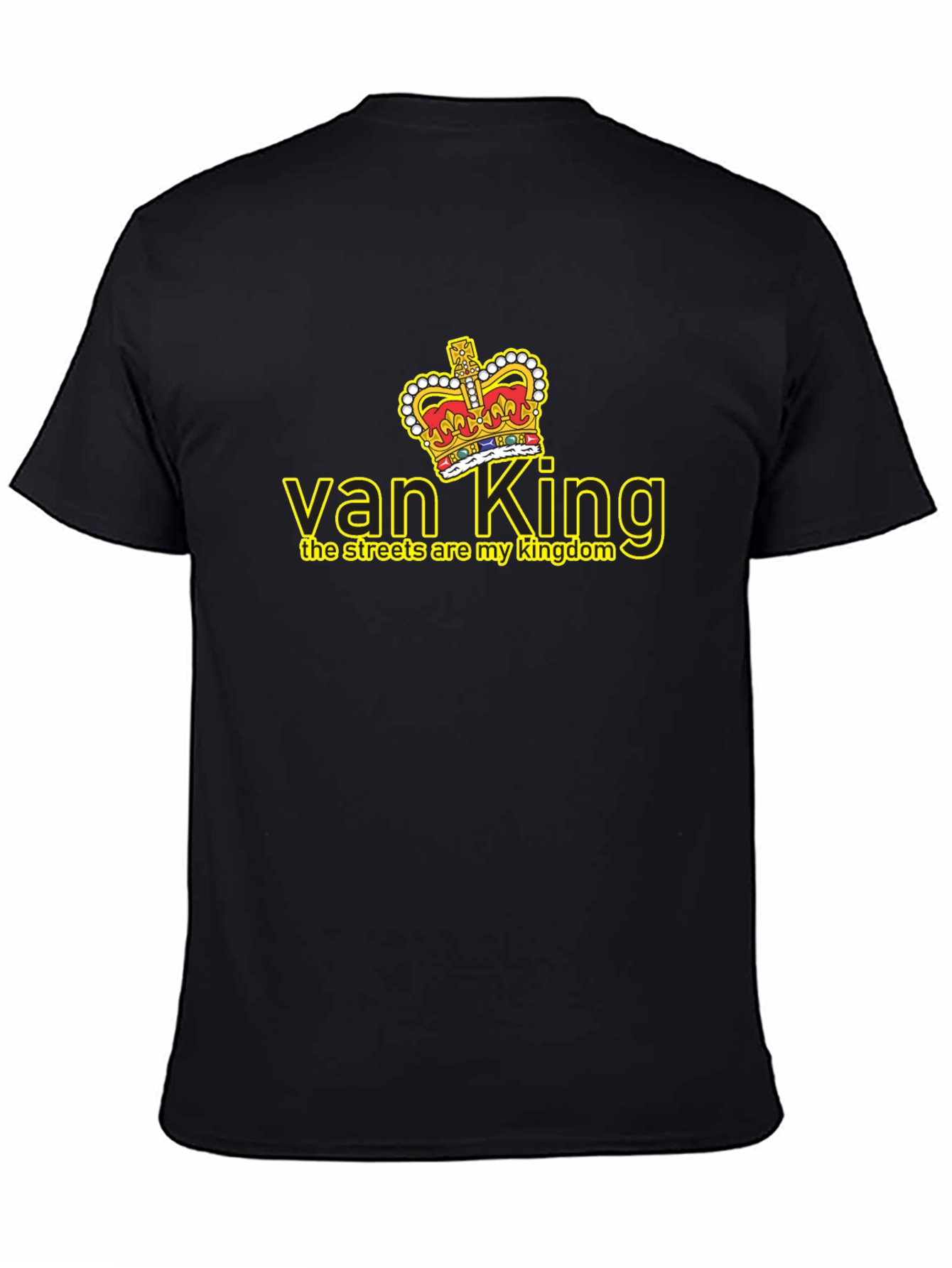 Black Van King Graphic Tee - Black Crew Neck T-Shirt view 4