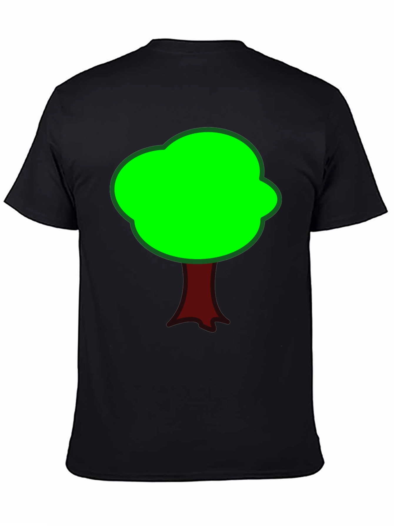 Black Fun Tree Graphic Tee - Black Cotton T-Shirt view 4