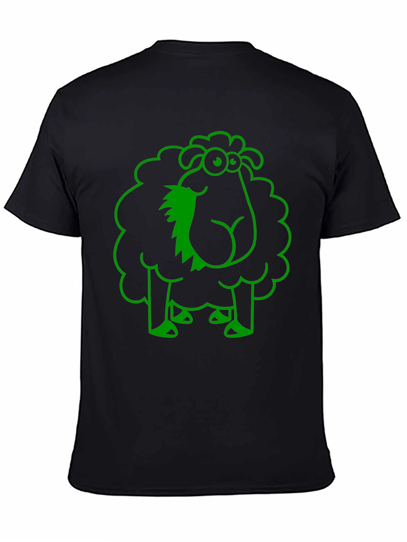 Black Funny Sheep Graphic Tee - Black Cotton T-Shirt view 4