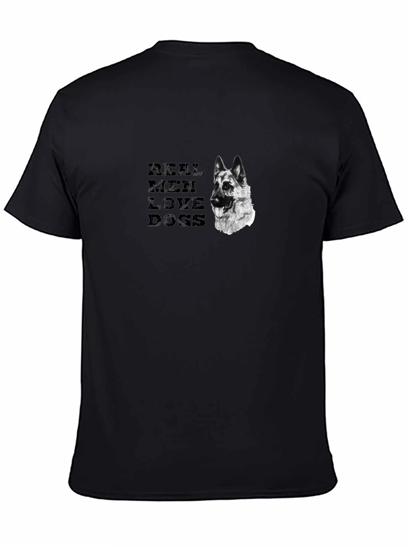 Black Real Men Love Dogs Graphic Tee view 4