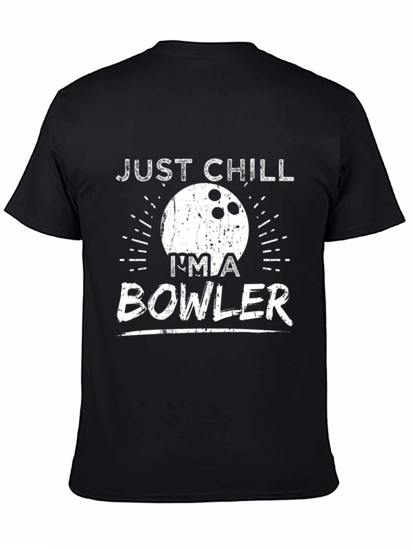 Black Just Chill I'm a Bowler T-Shirt - Black view 4