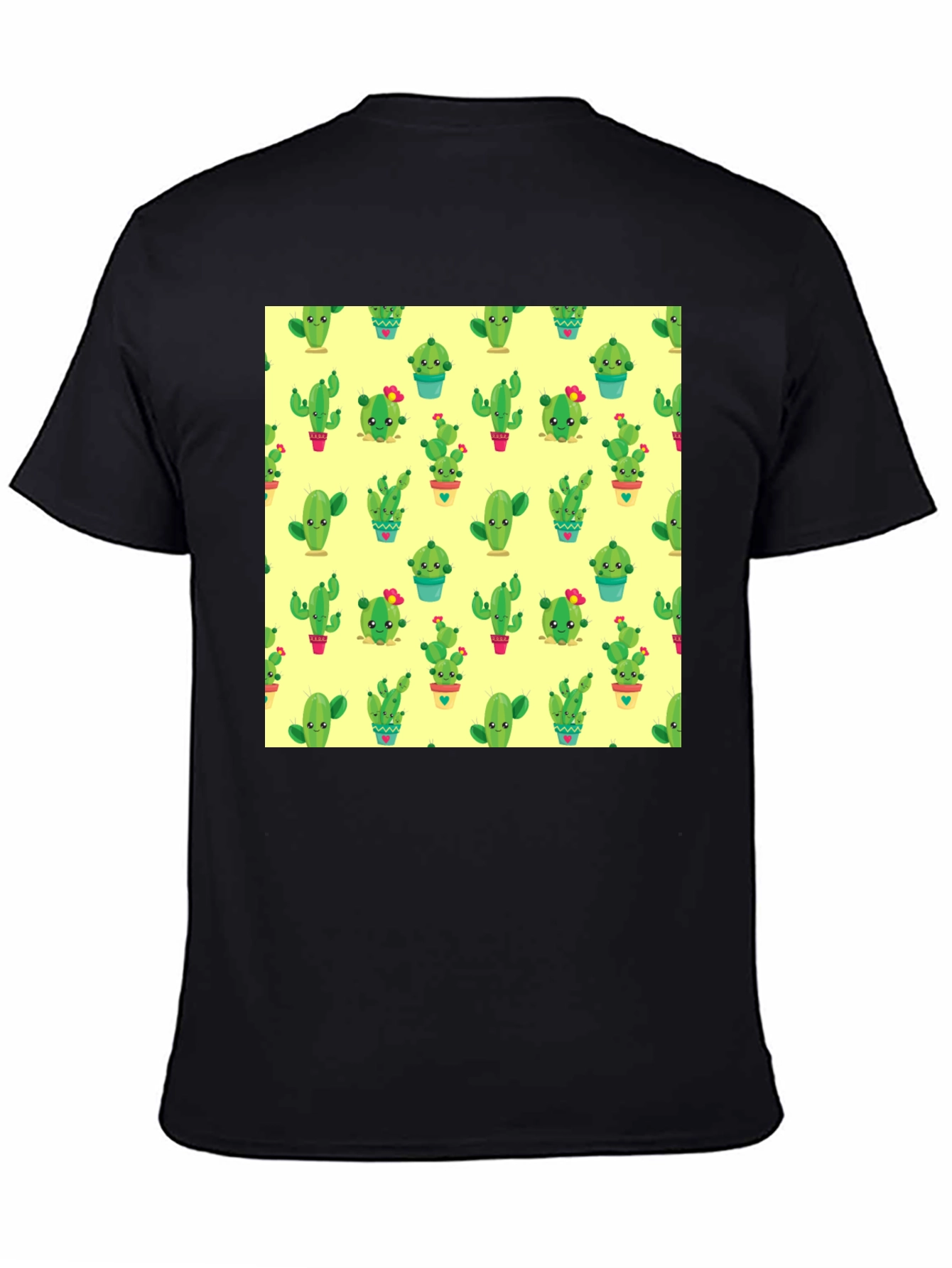 Black Cactus Print Black T-Shirt - Trendy & Fun view 4