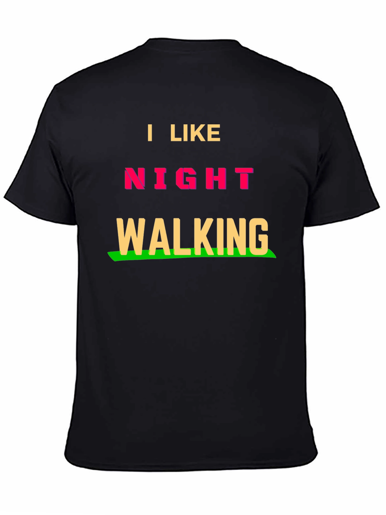 Black I Like Night Walking T-Shirt - Fun Novelty Tee view 4