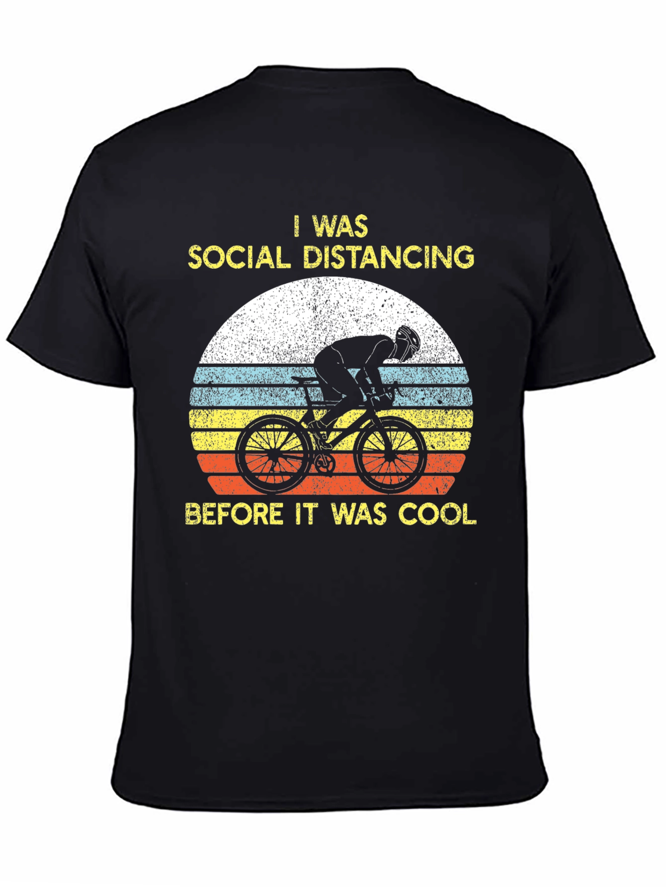 Black Social Distancing Biker T-Shirt view 4