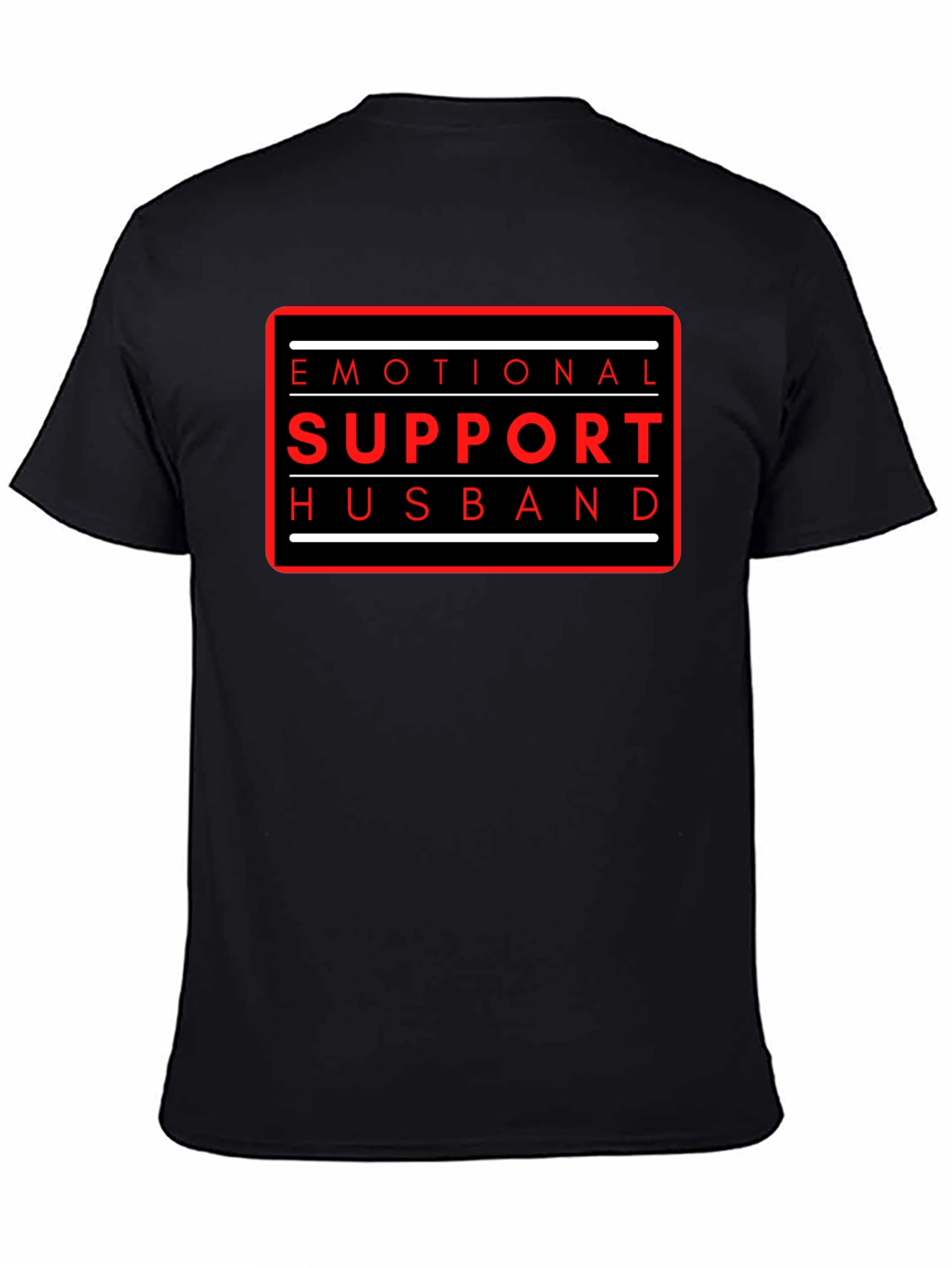 Black Emotional Support Husband Graphic Tee view 4