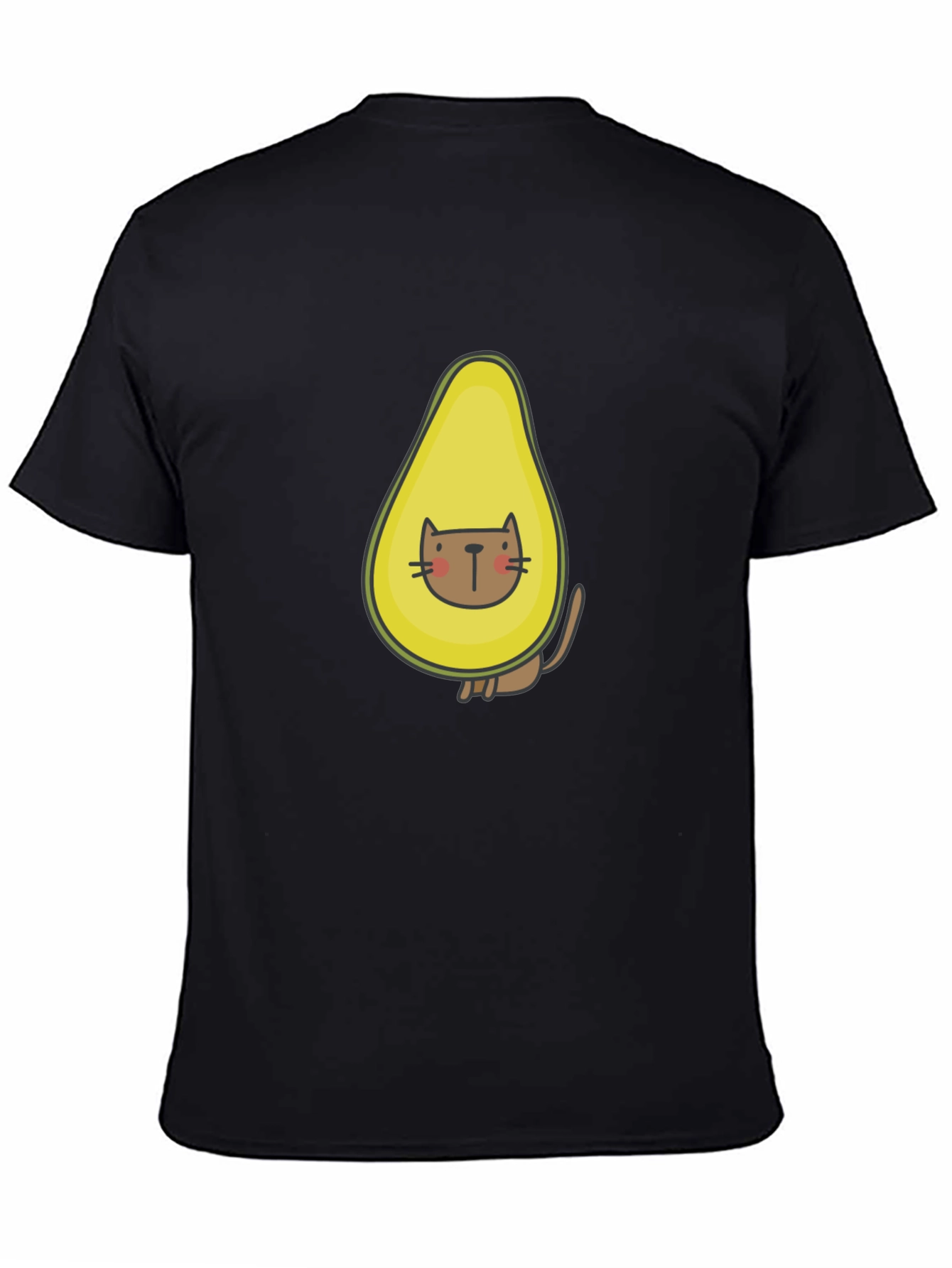 Black Avocado Cat T-Shirt - Funny Graphic Tee view 4