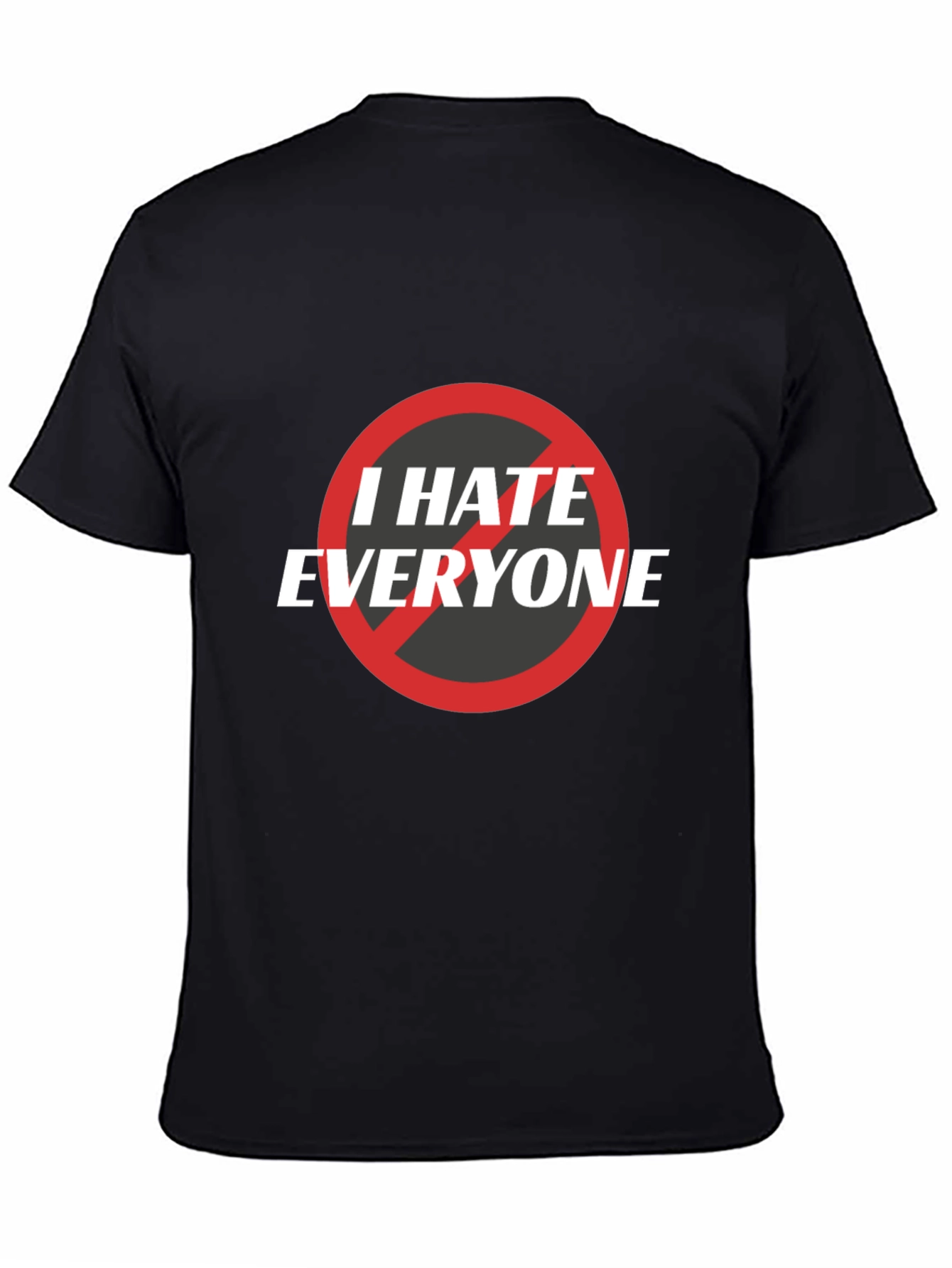 Black I Hate Everyone Graphic Tee - Unisex Black T-Shirt view 4