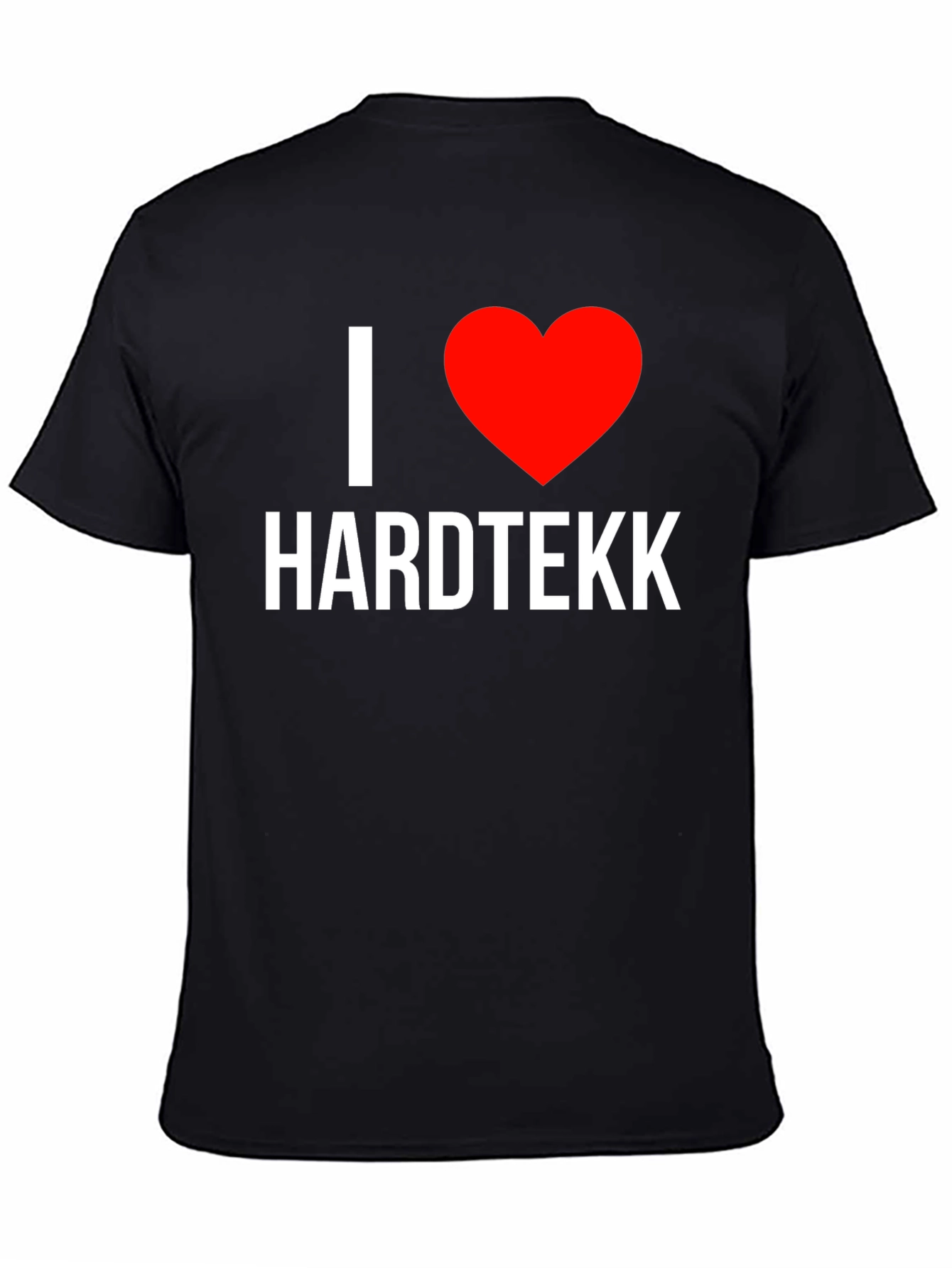 Black I Heart Hardtekk Black T-Shirt - Music Lover Tee view 4