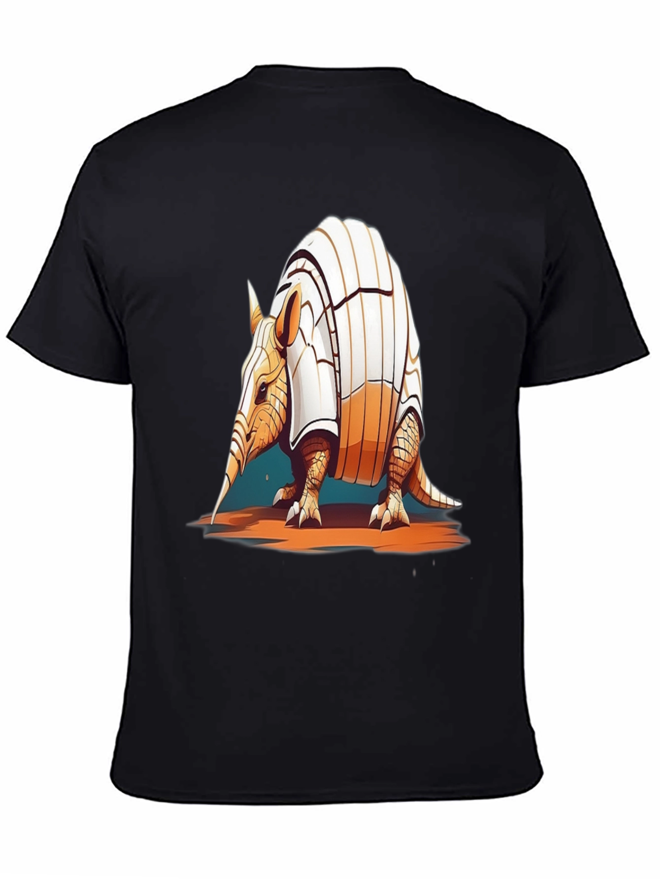Black Armadillo Graphic T-Shirt - Cool Animal Tee view 4