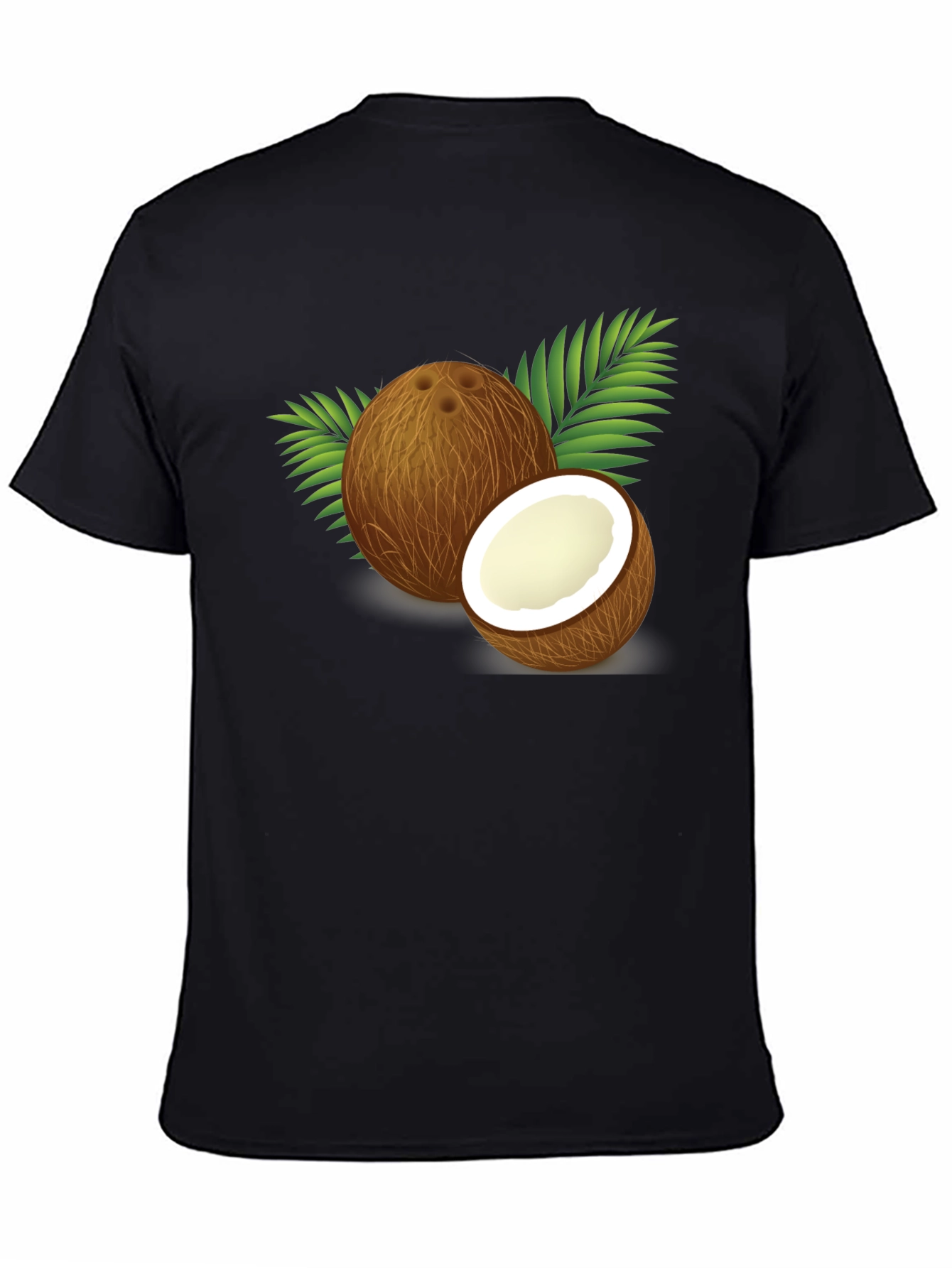 Black Coconut Graphic Tee - Tropical Summer Vibes view 4