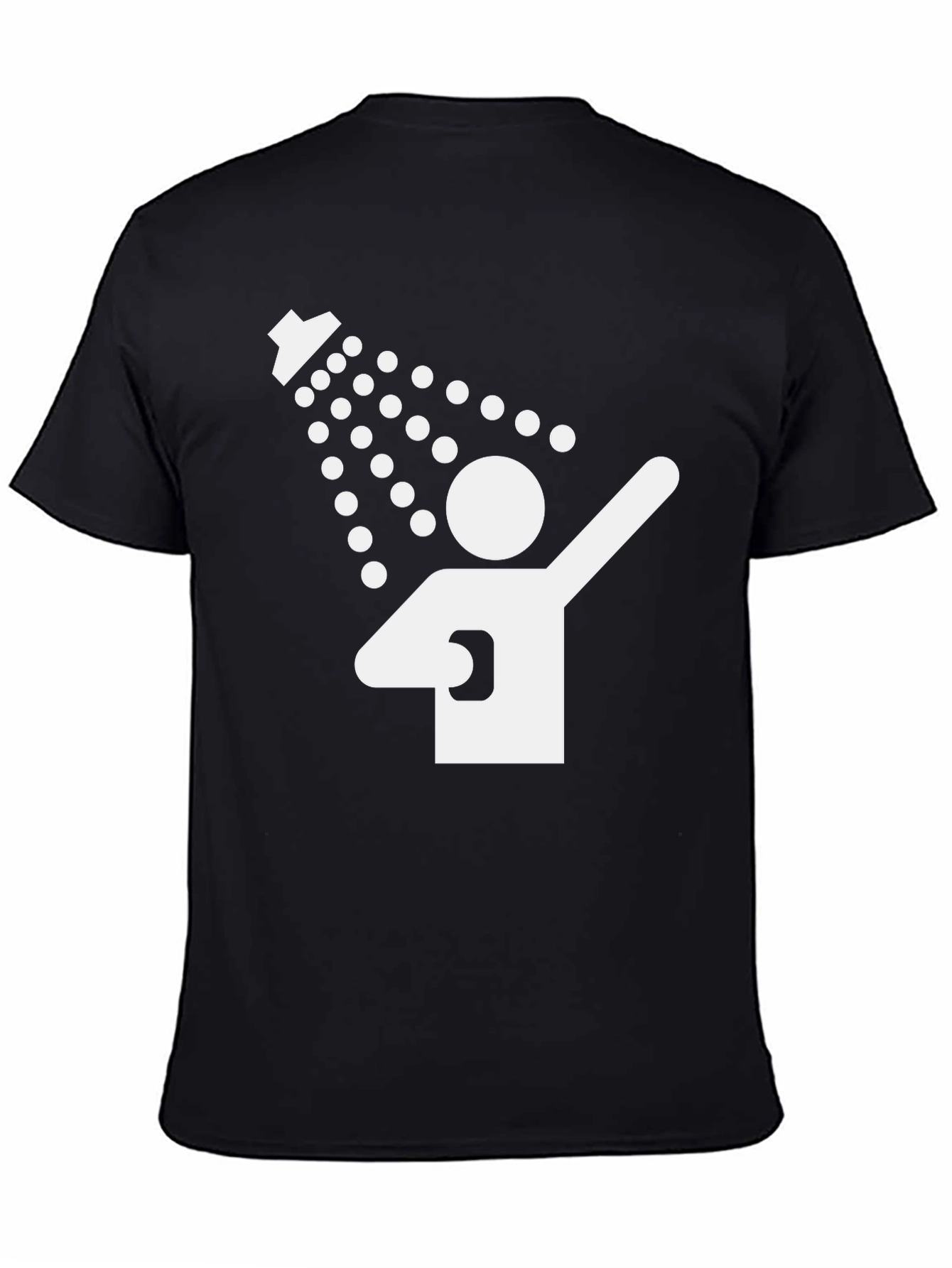 Black Funny Shower T-Shirt - Clean Humor Tee view 4