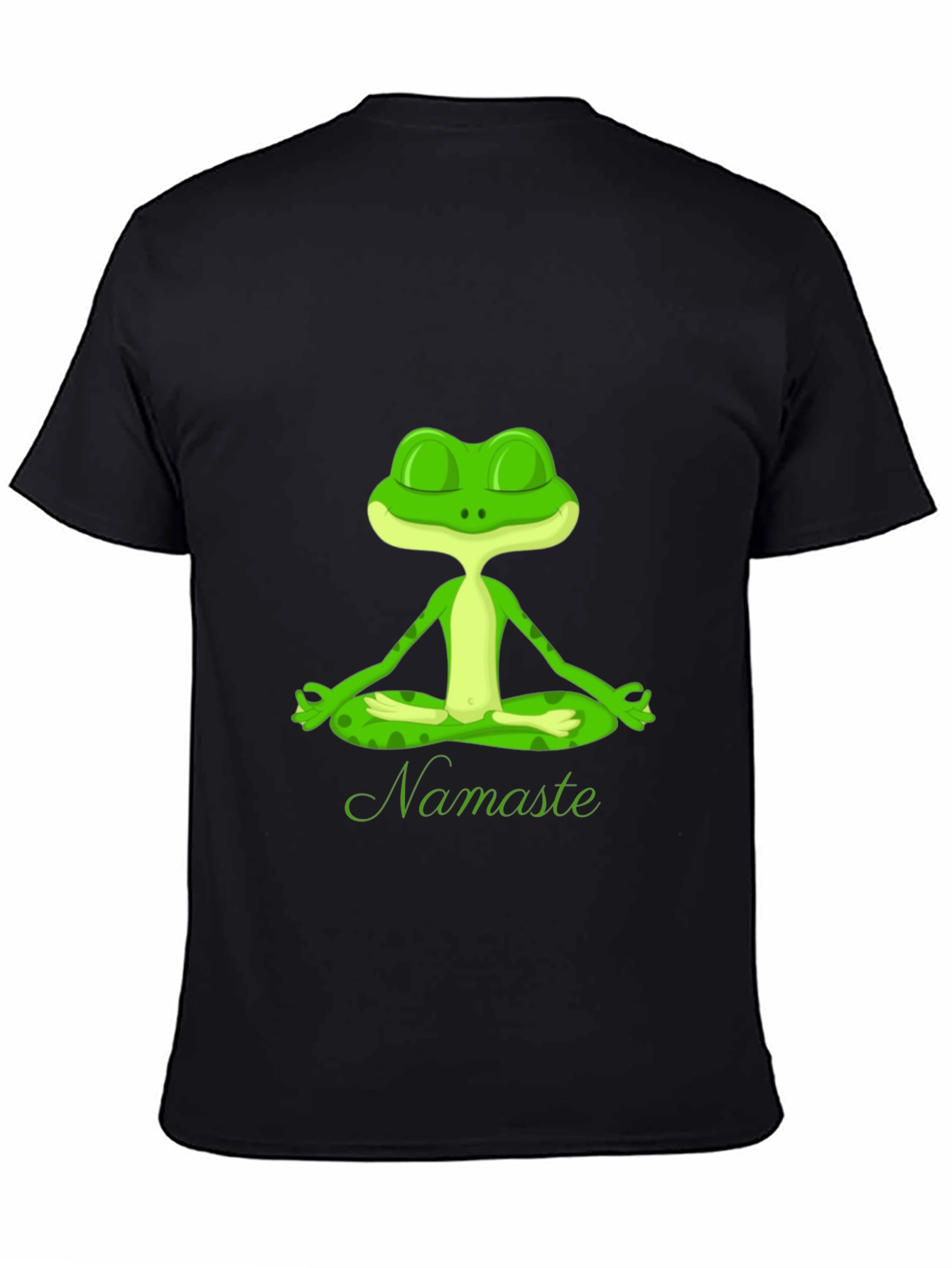 Meditating Frog Namaste Black T-Shirt - Zen Style - 4