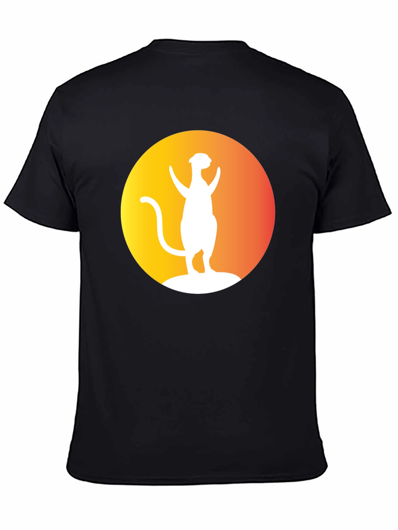 Black Meerkat Silhouette Graphic Tee - Unisex Black T-Shirt view 4
