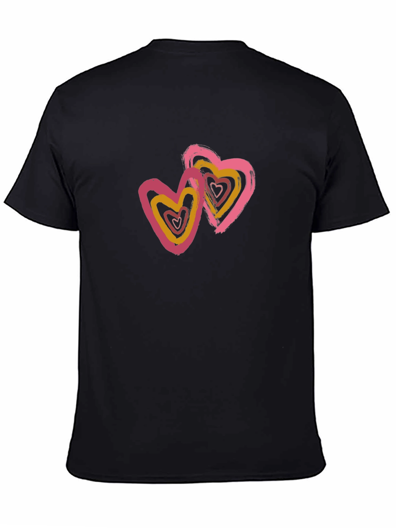 Black Black T-Shirt with Heart Graphic view 4