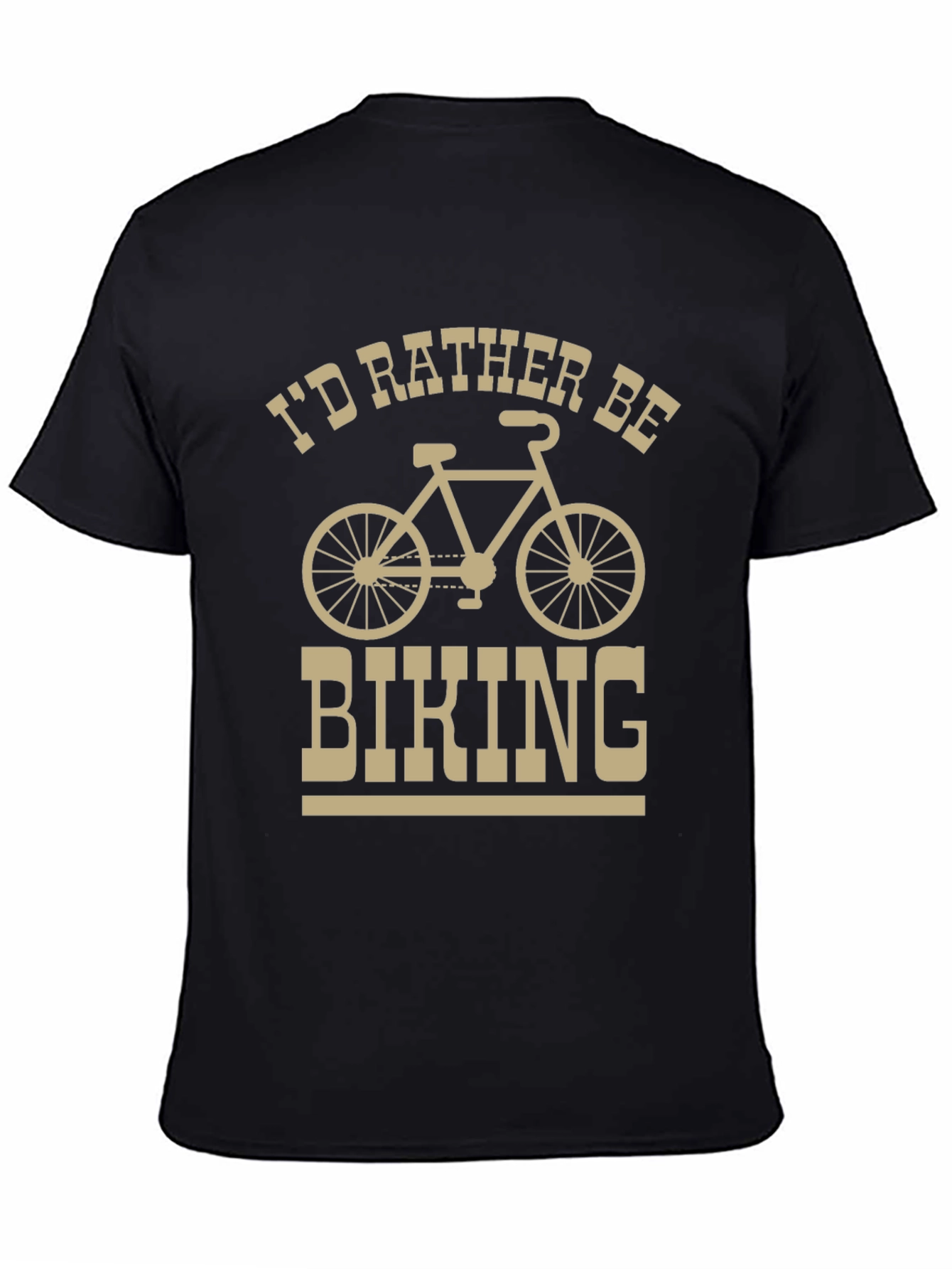 Black I'd Rather Be Biking T-Shirt - Black view 4