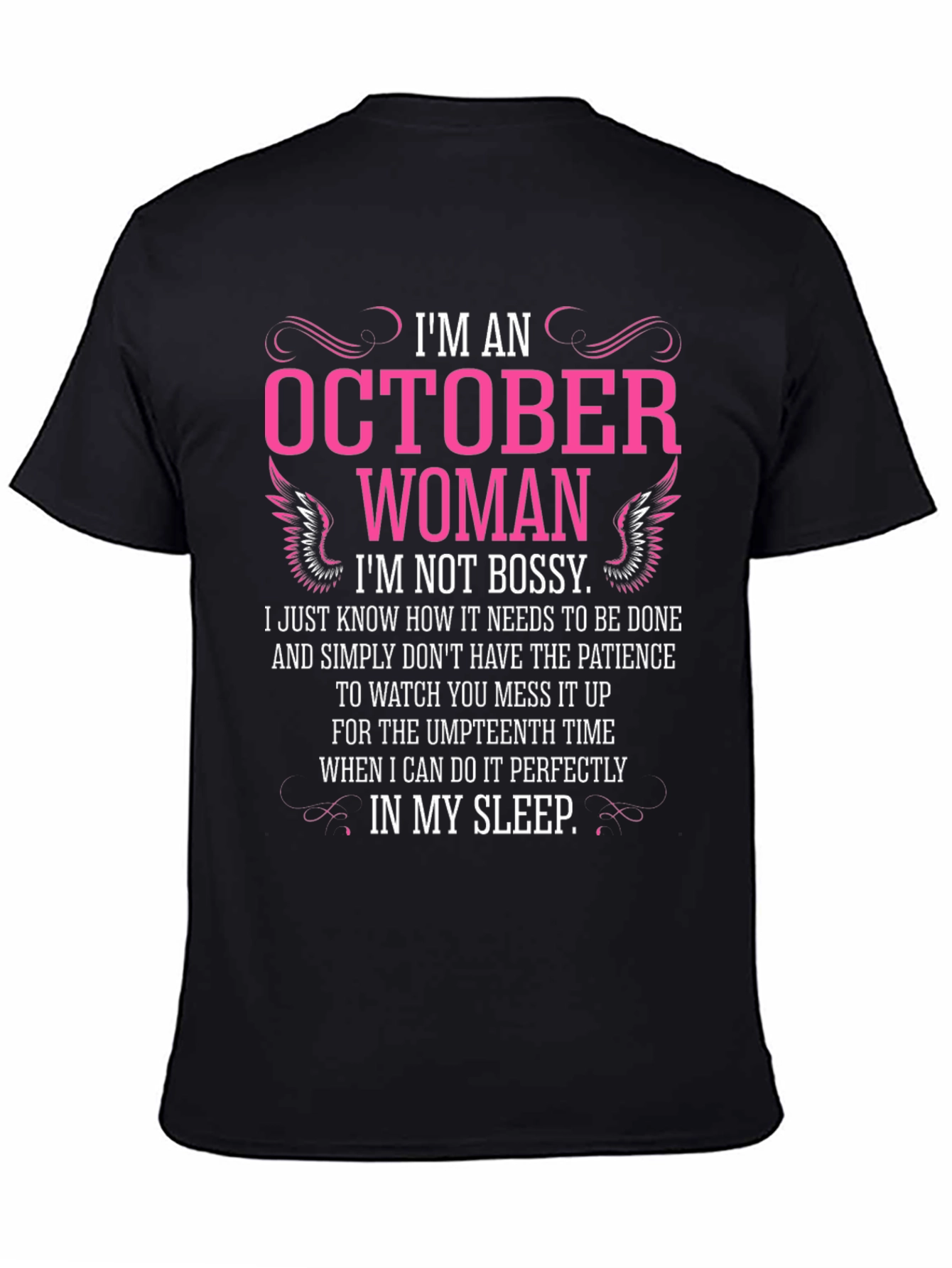 Black October Woman Graphic T-Shirt - Funny Birthday Gift view 4