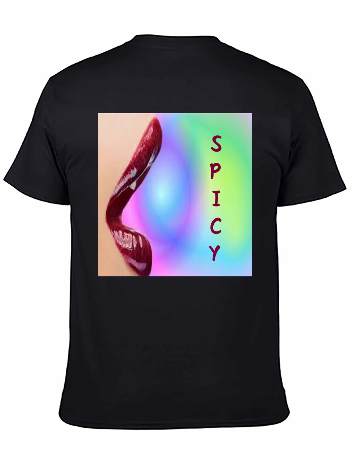 Black Spicy Lips Graphic Tee - Bold Statement Shirt view 4