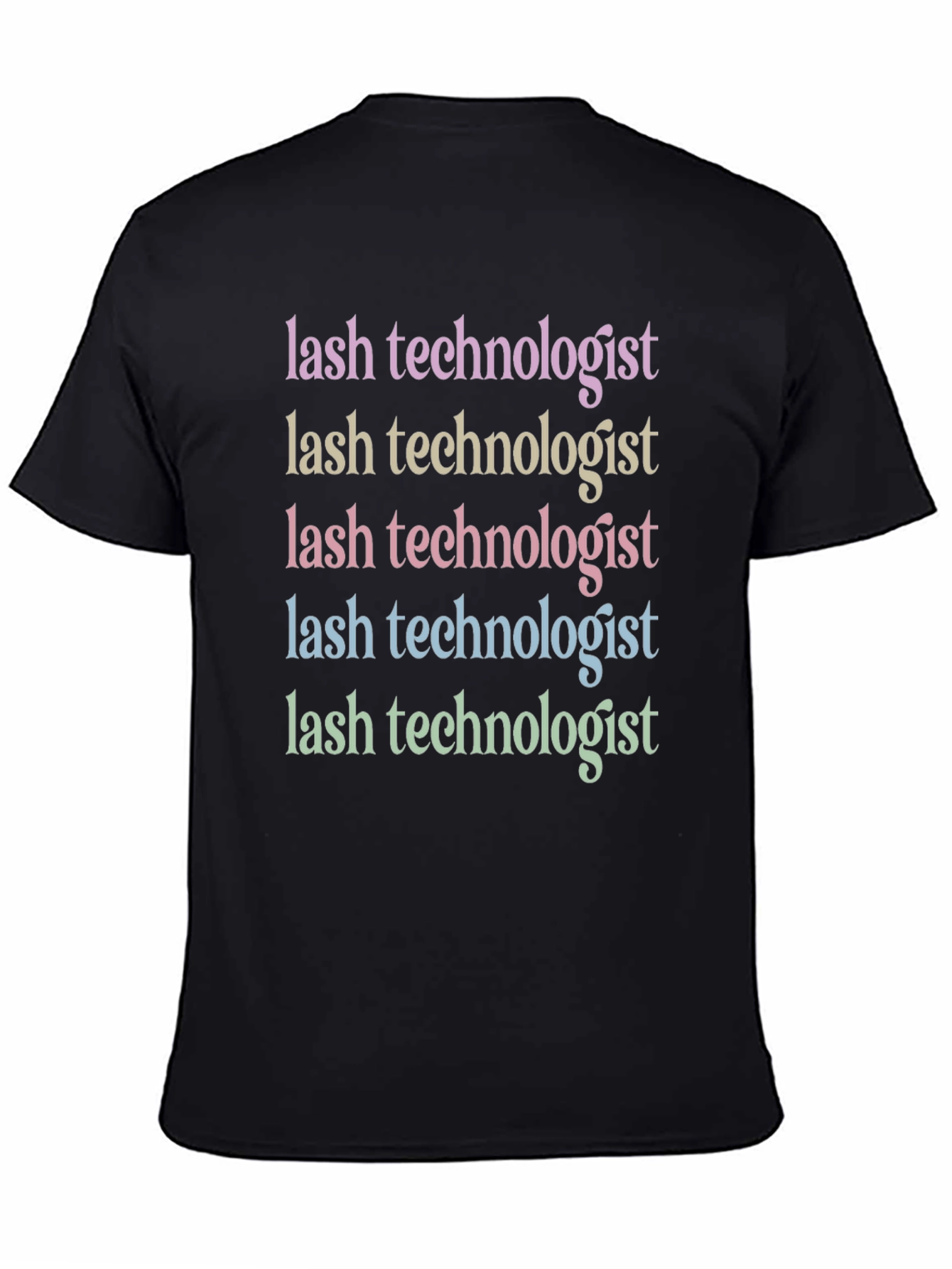 Black Lash Technologist Colorful T-Shirt view 4