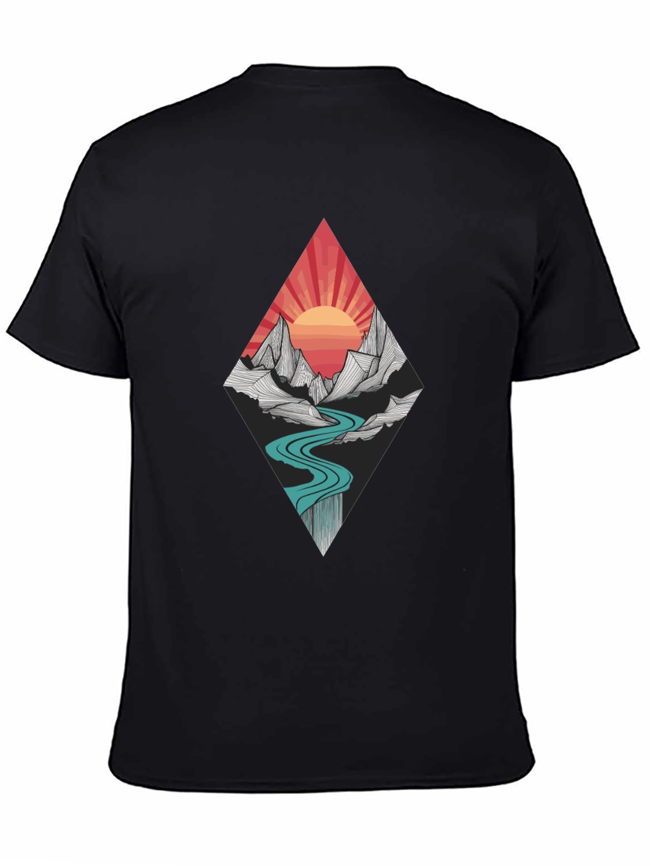 Black Mountain Sunset Graphic Tee - Black view 4