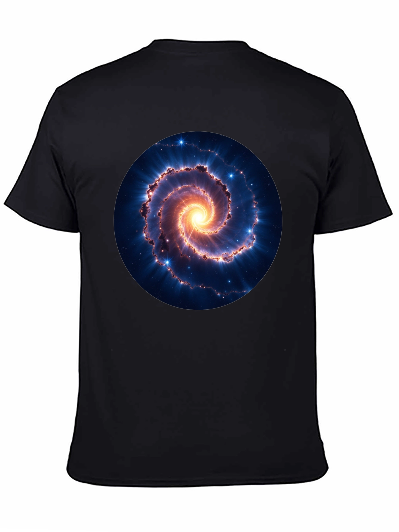 Black Spiral Galaxy Graphic Tee - Black Cotton Blend view 4
