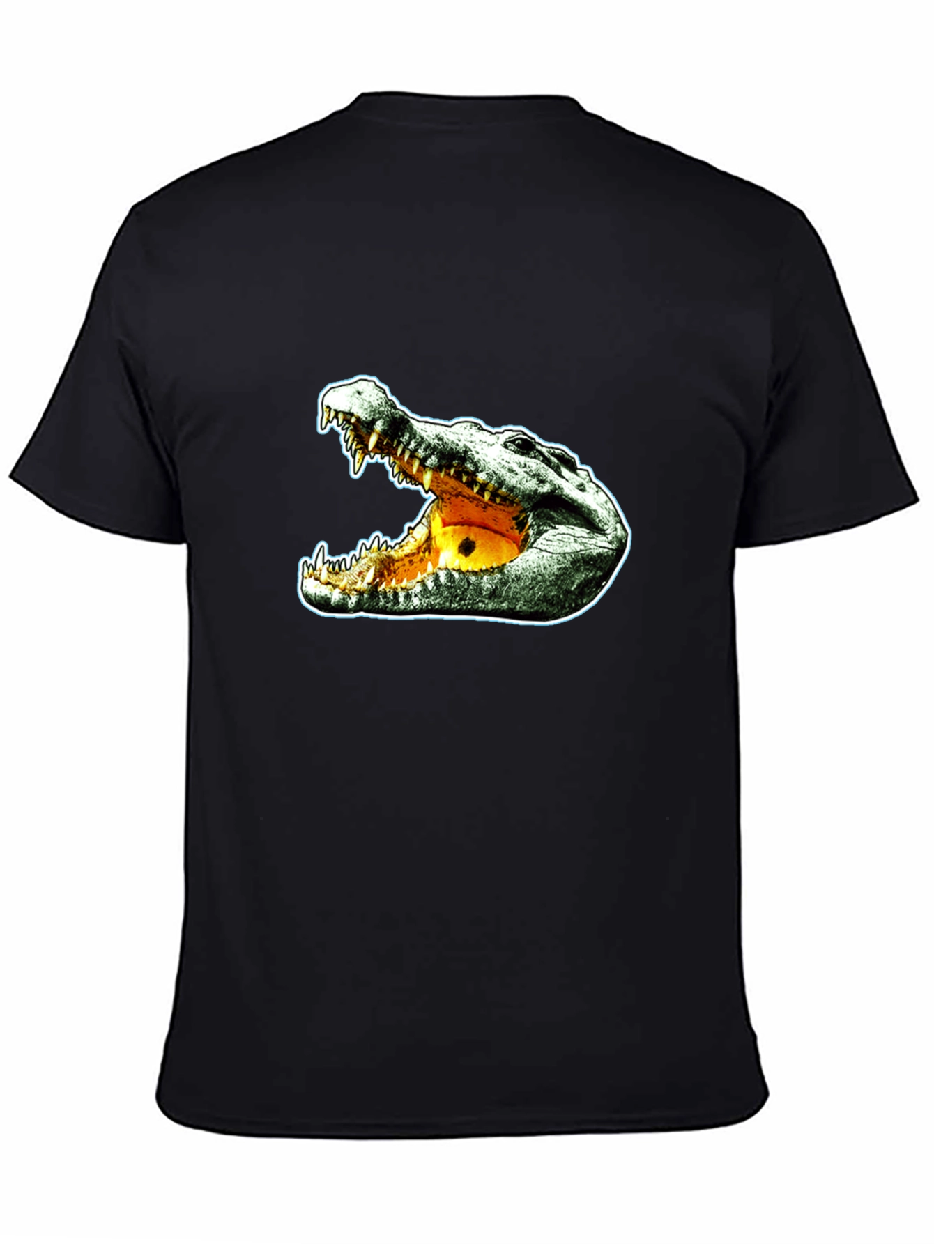 Black Crocodile Graphic Tee - Black Cotton T-Shirt view 4
