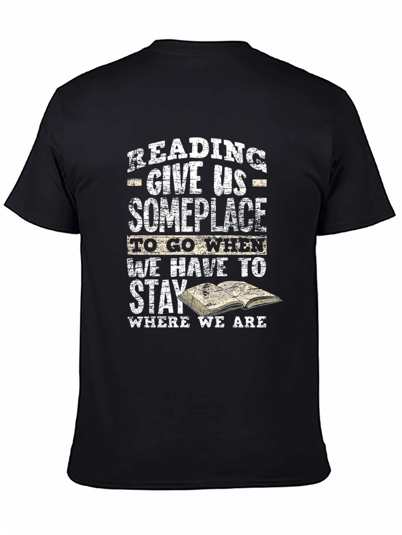 Black Reading T-Shirt: Give Us Someplace to Go view 4