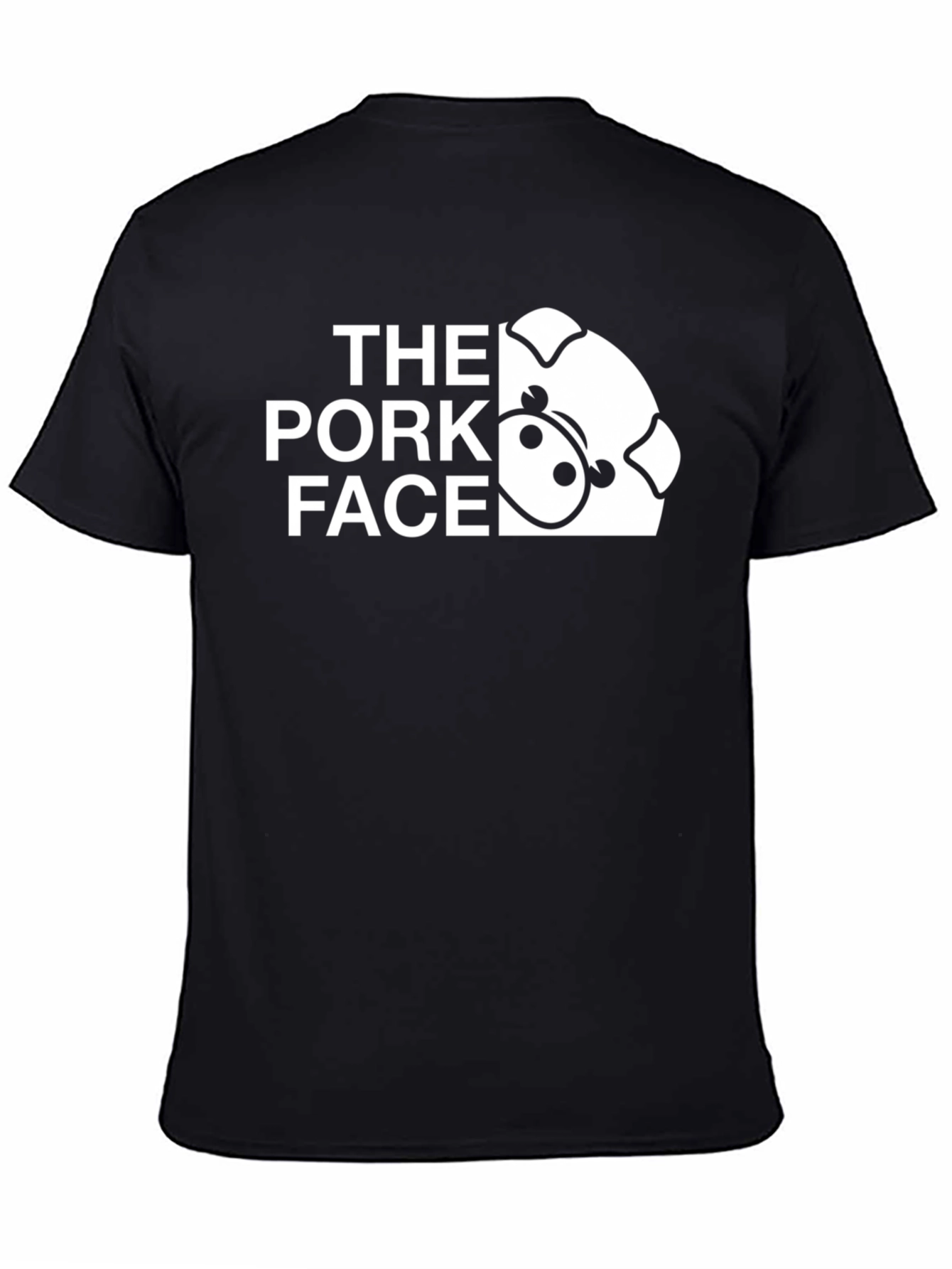 Black The Pork Face Graphic Tee - Cool Pig Design view 4