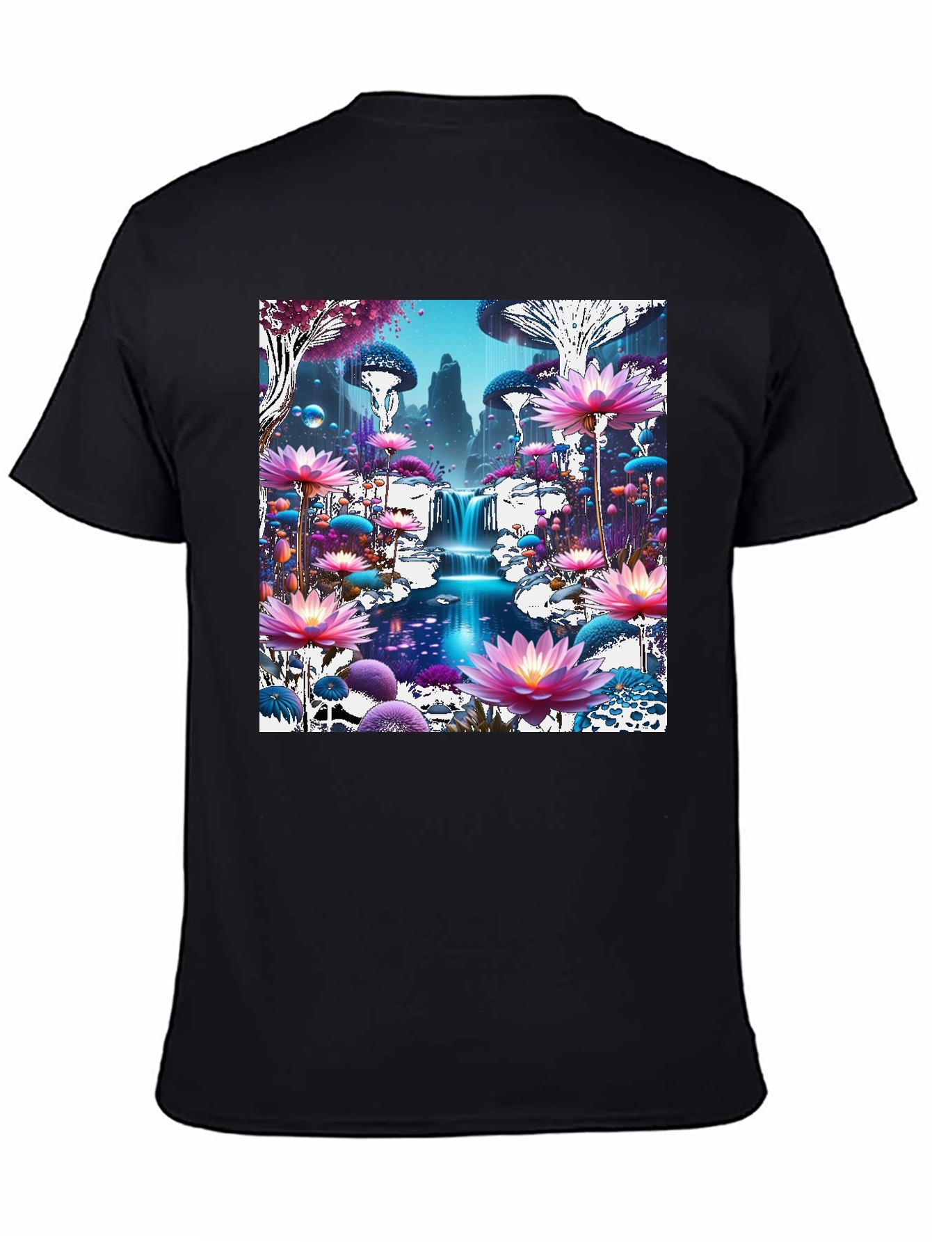 Black Mystical Mushroom Wonderland Graphic Tee view 4